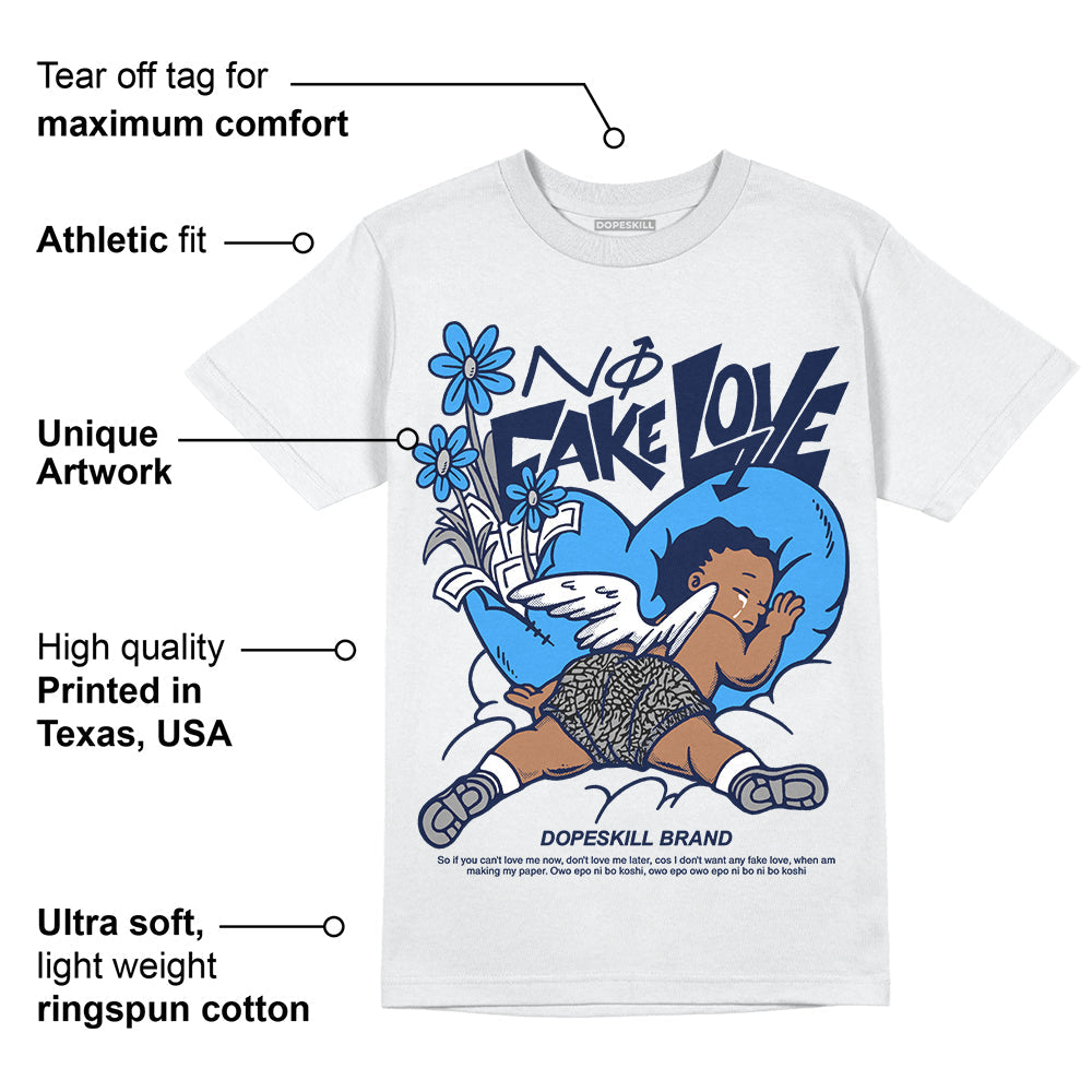 Midnight Navy 3s superstreetwear T-Shirt No Fake Love Graphic