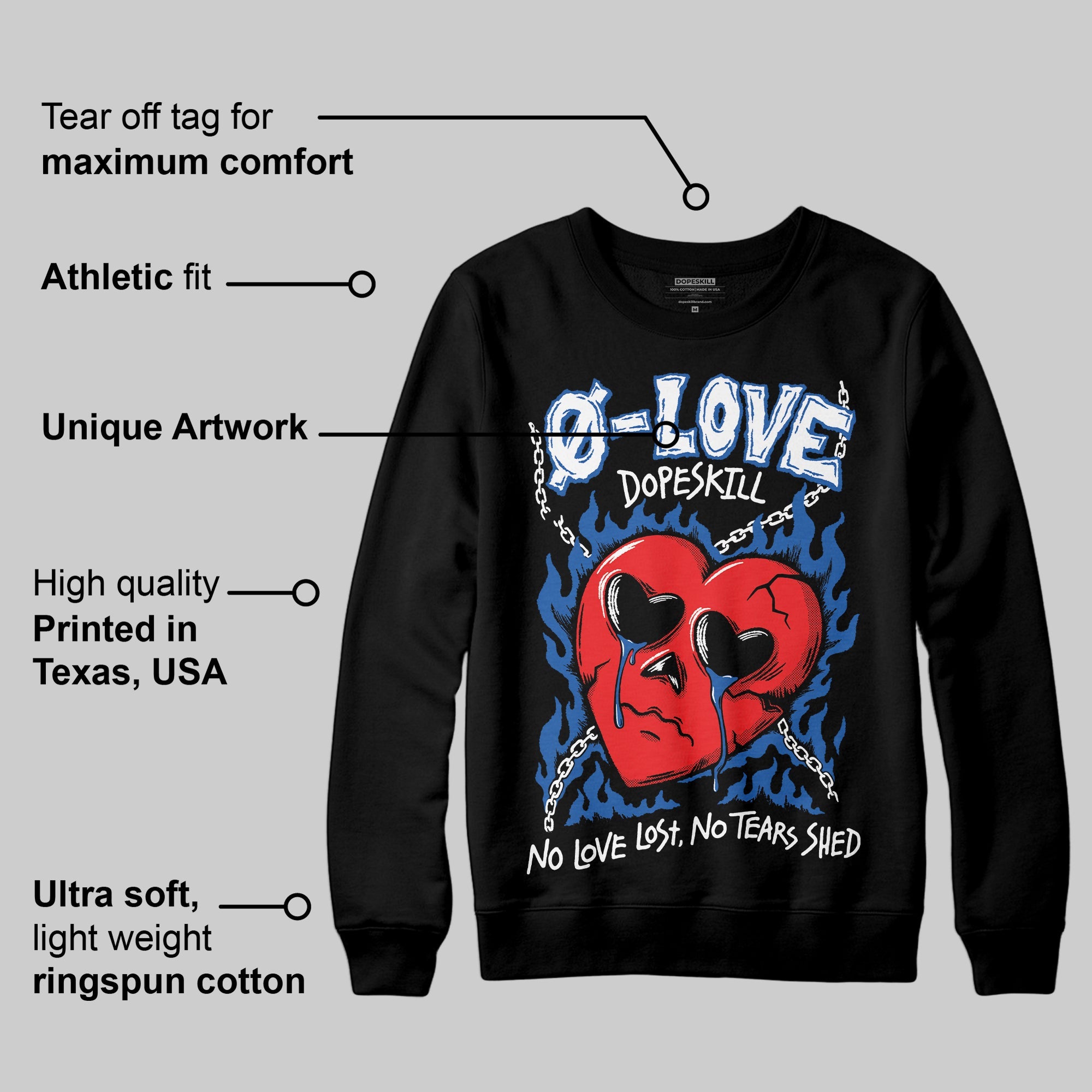 Blueberry 12s superstreetwear Sweatshirt Crying Heart Graphic