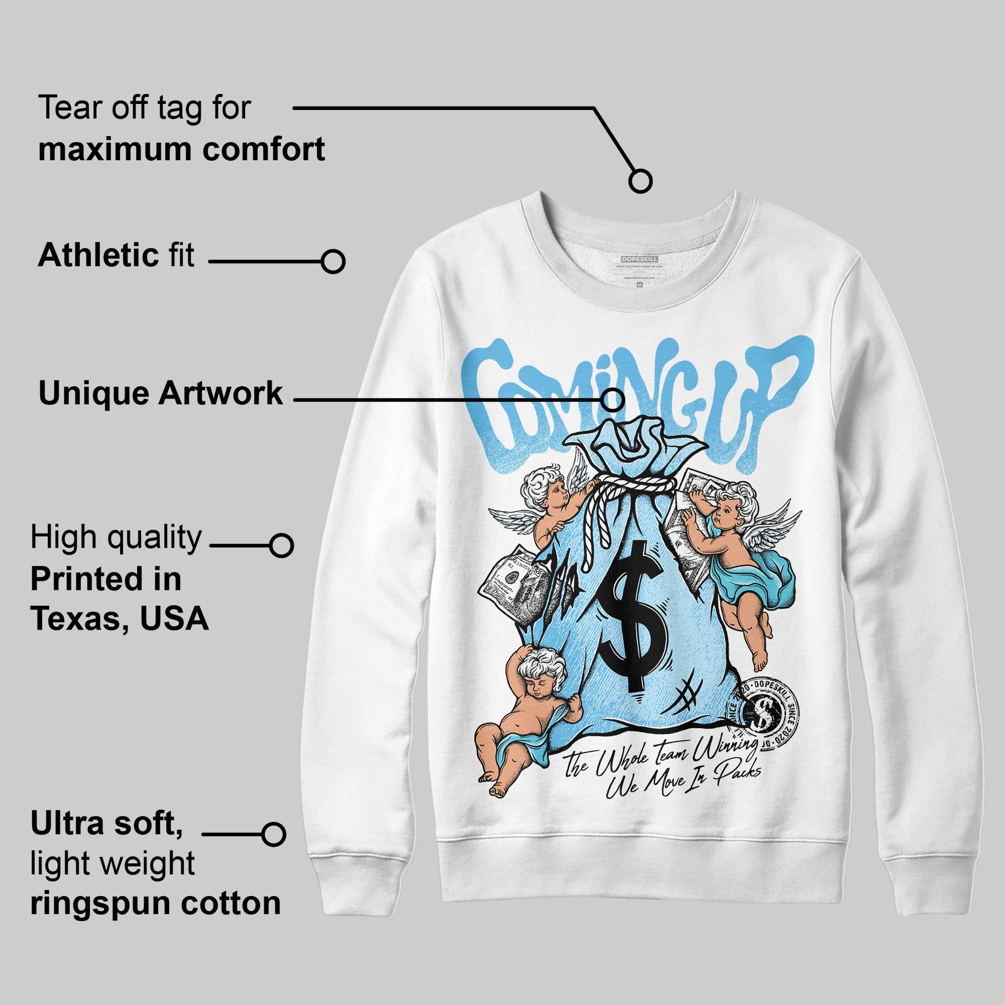 Legend Blue 11s superstreetwear Sweatshirt Money Bag Coming Up Graphic