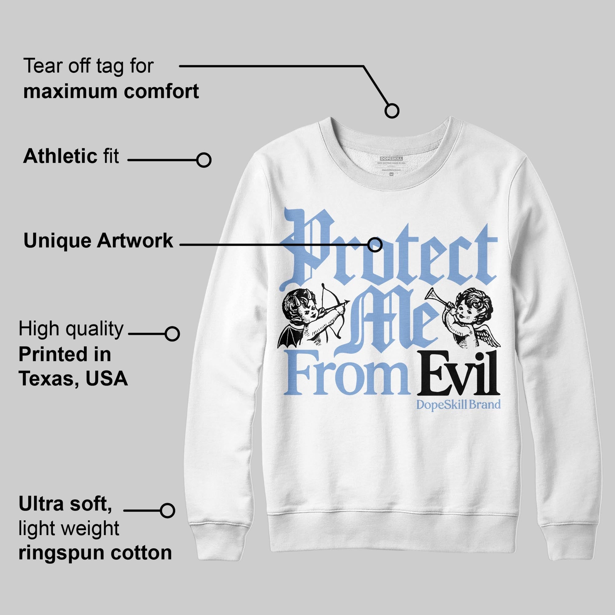 Forget Me Not 4s superstreetwear Sweatshirt Protect Me From Evil Graphic
