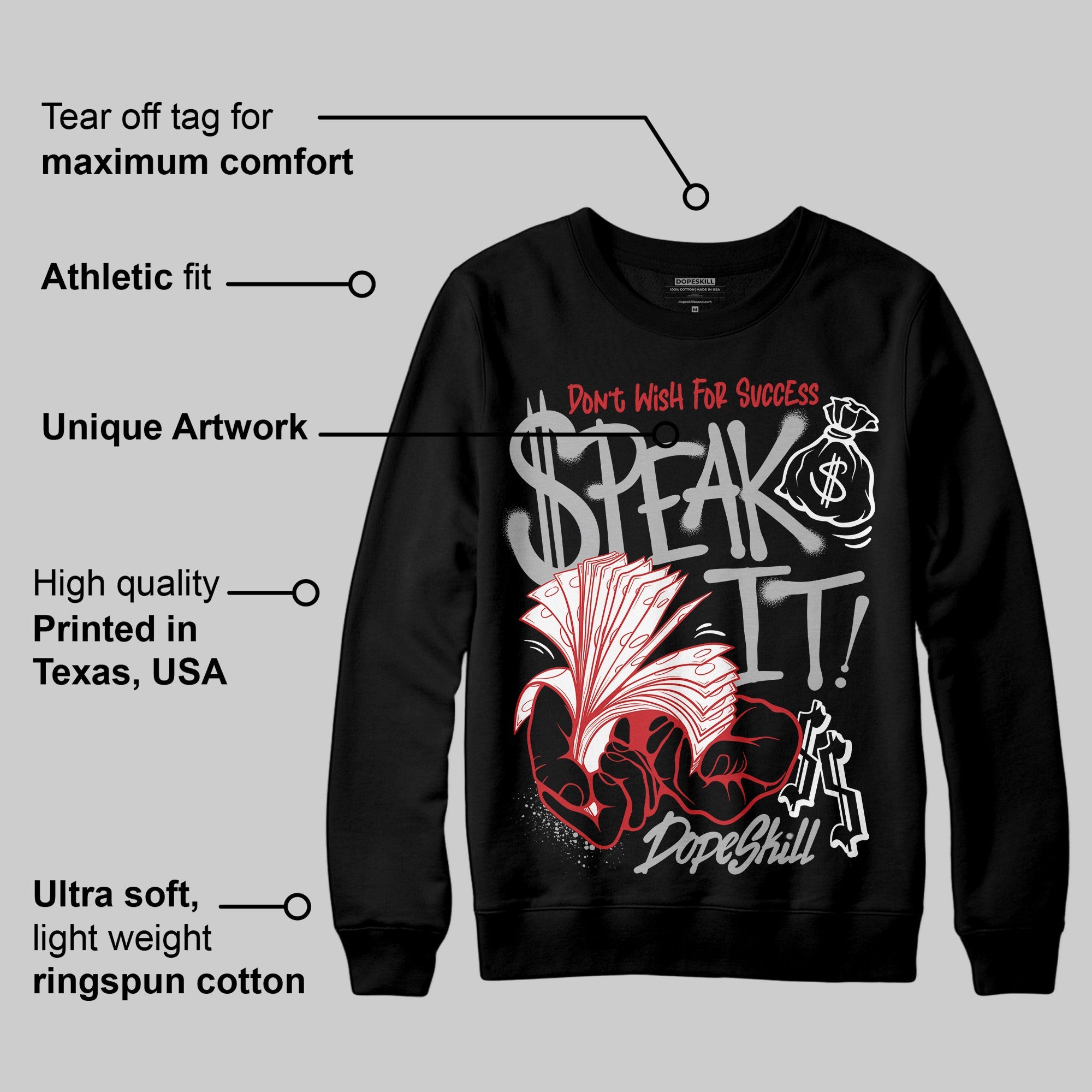 Black Cement 3s superstreetwear Sweatshirt Speak It Graphic