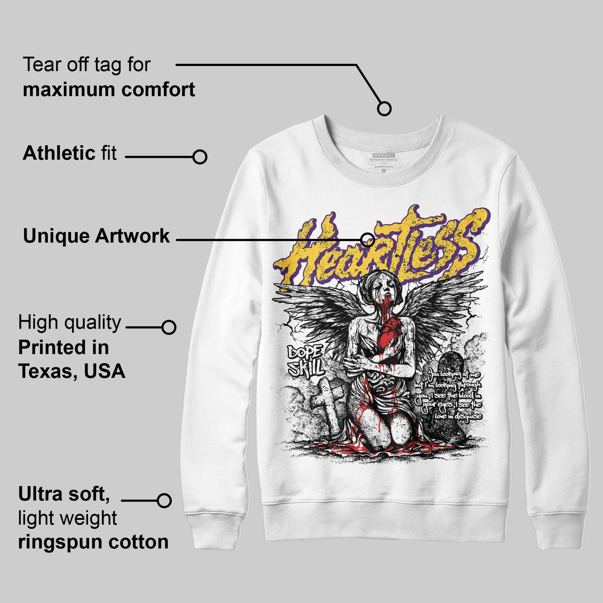 Field Purple 12s superstreetwear Sweatshirt Heartless Graphic