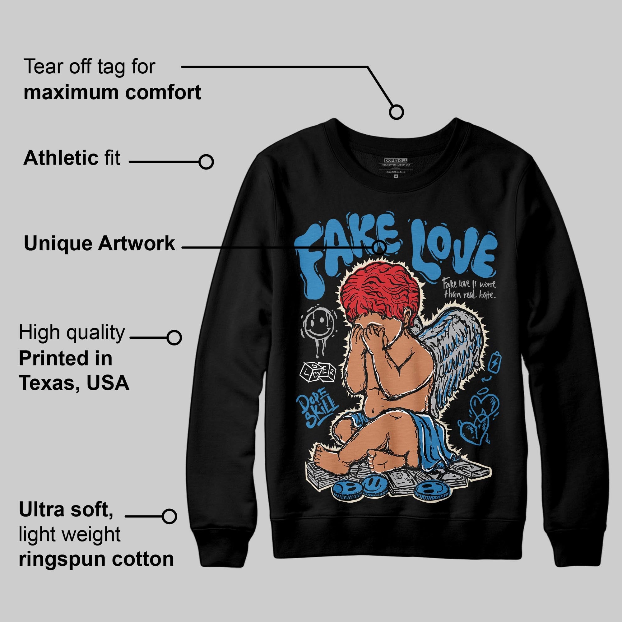 Rare Air 3s superstreetwear Sweatshirt False Love Graphic