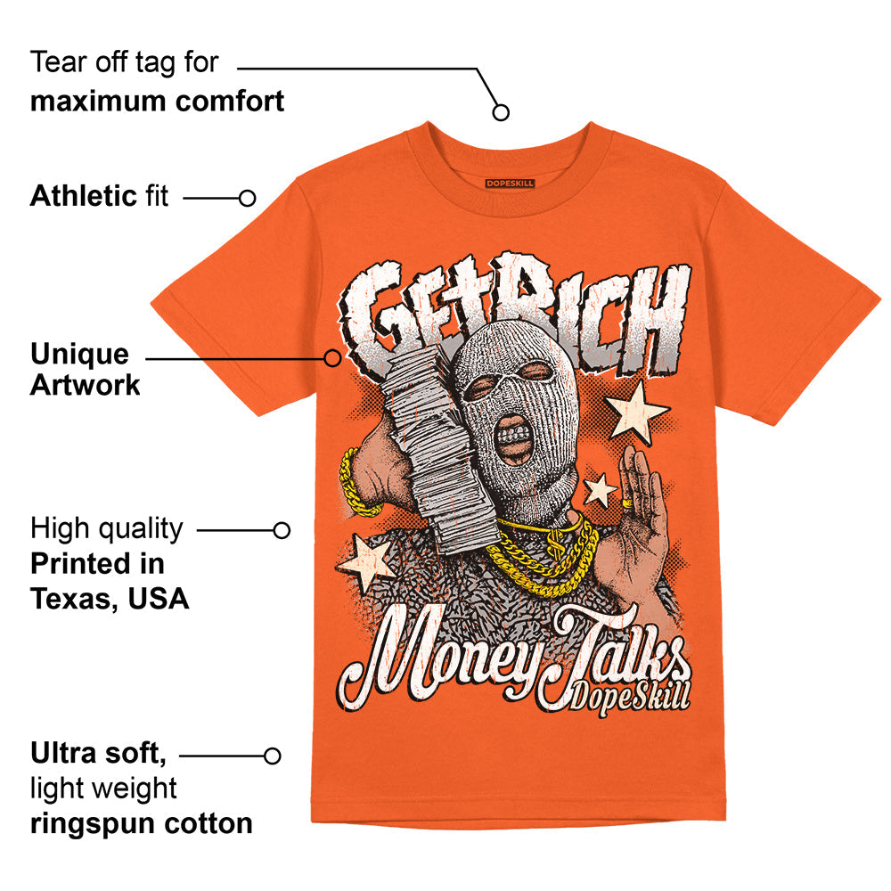 Georgia Peach 3s superstreetwear Orange T-shirt Get Rich Graphic