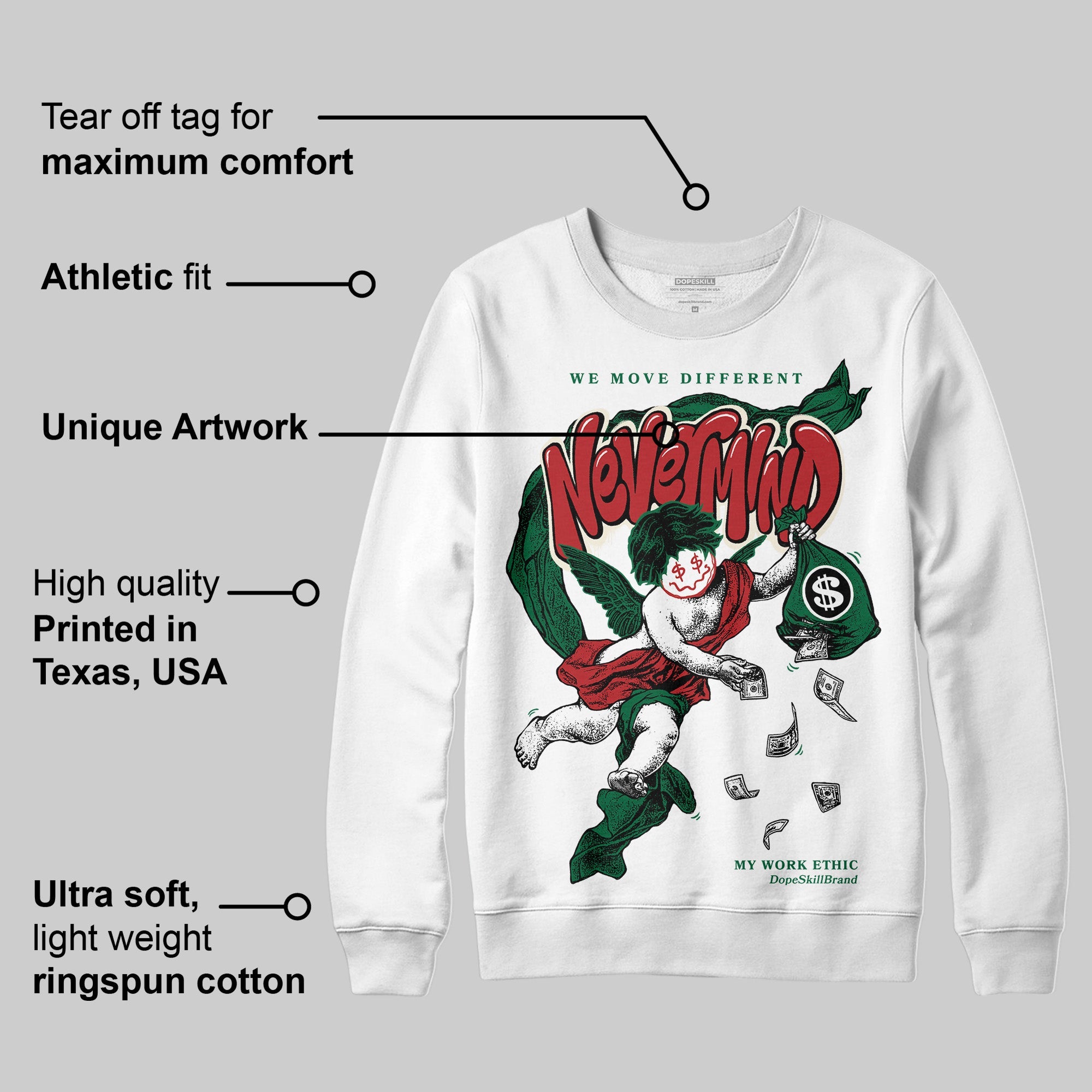 Pine Green 13s superstreetwear Sweatshirt Nevermind Graphic