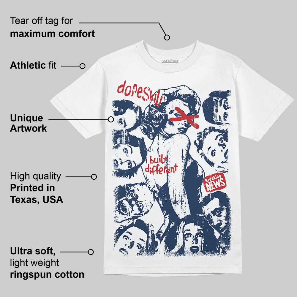 Summit White Navy 4s superstreetwear T-Shirt Built Different Graphic
