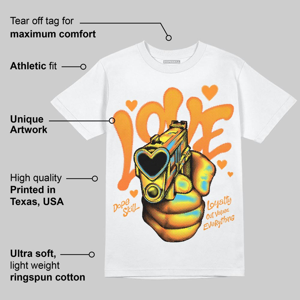 Orange Black White superstreetwear T-Shirt Love Shot Graphic