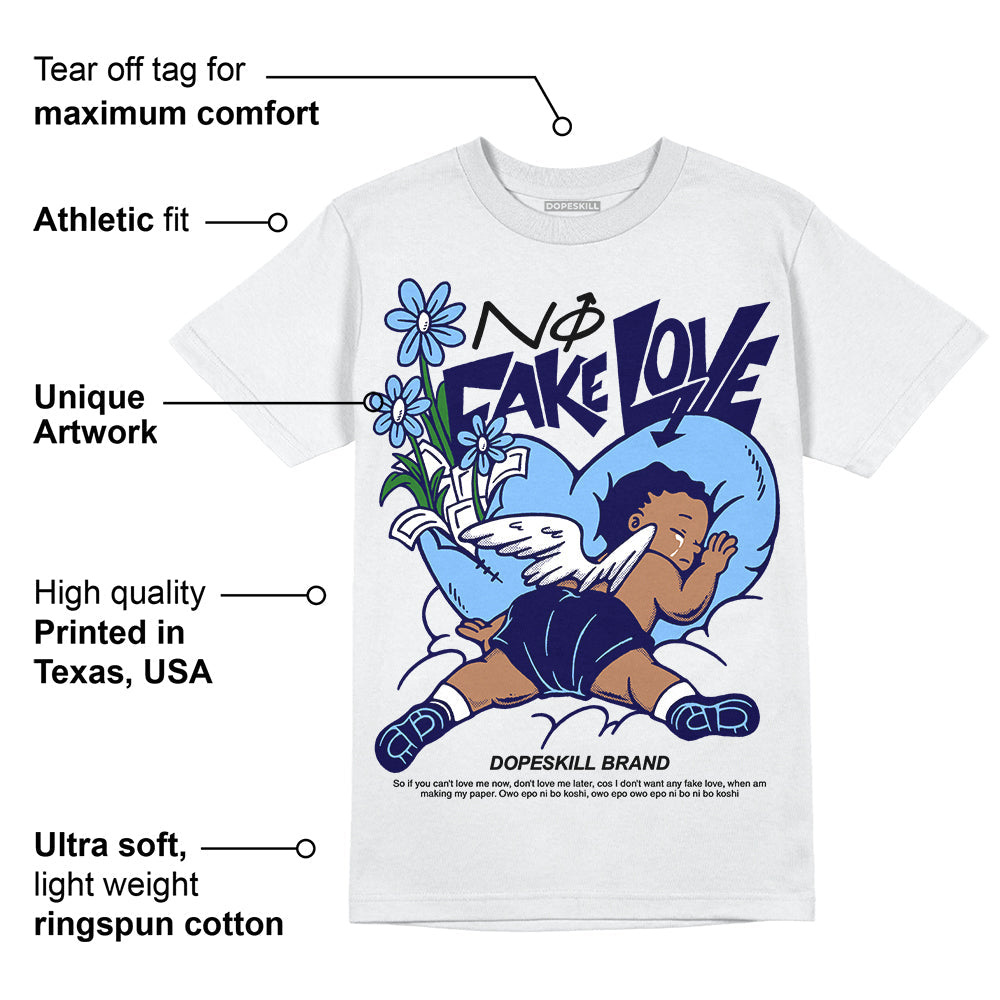 University Blue Collection superstreetwear T-Shirt No Fake Love Graphic