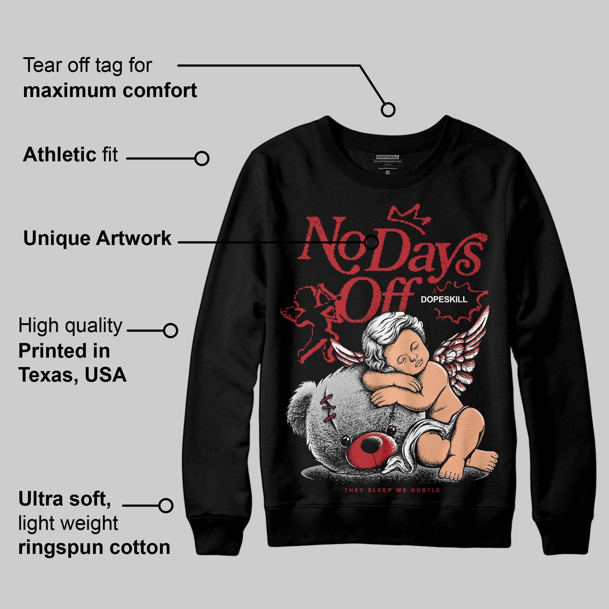Flu Game 12s superstreetwear Sweatshirt New No Days Off Graphic