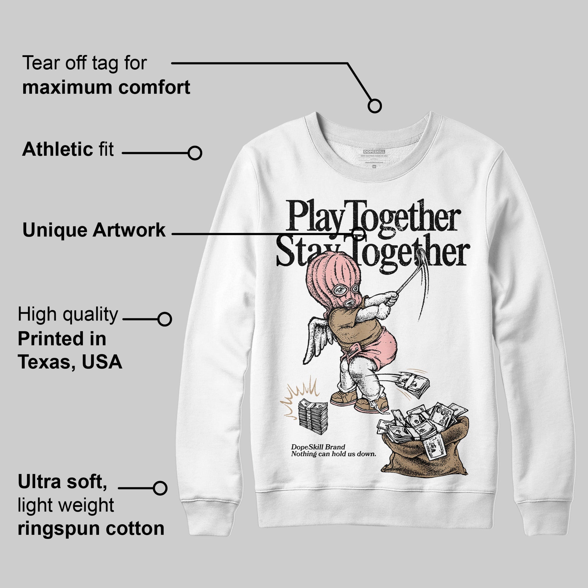 AIR FORCE 1 LINEN superstreetwear Sweatshirt Play together,Stay together Graphic