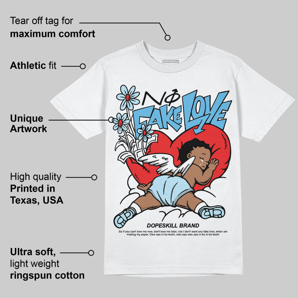 Legend Blue 11s superstreetwear T-Shirt No Fake Love Graphic
