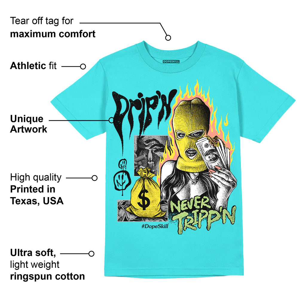 Cyan Burst 9060 superstreetwear Virtual Blue T-Shirt Drip'n Never Tripp'n Graphic