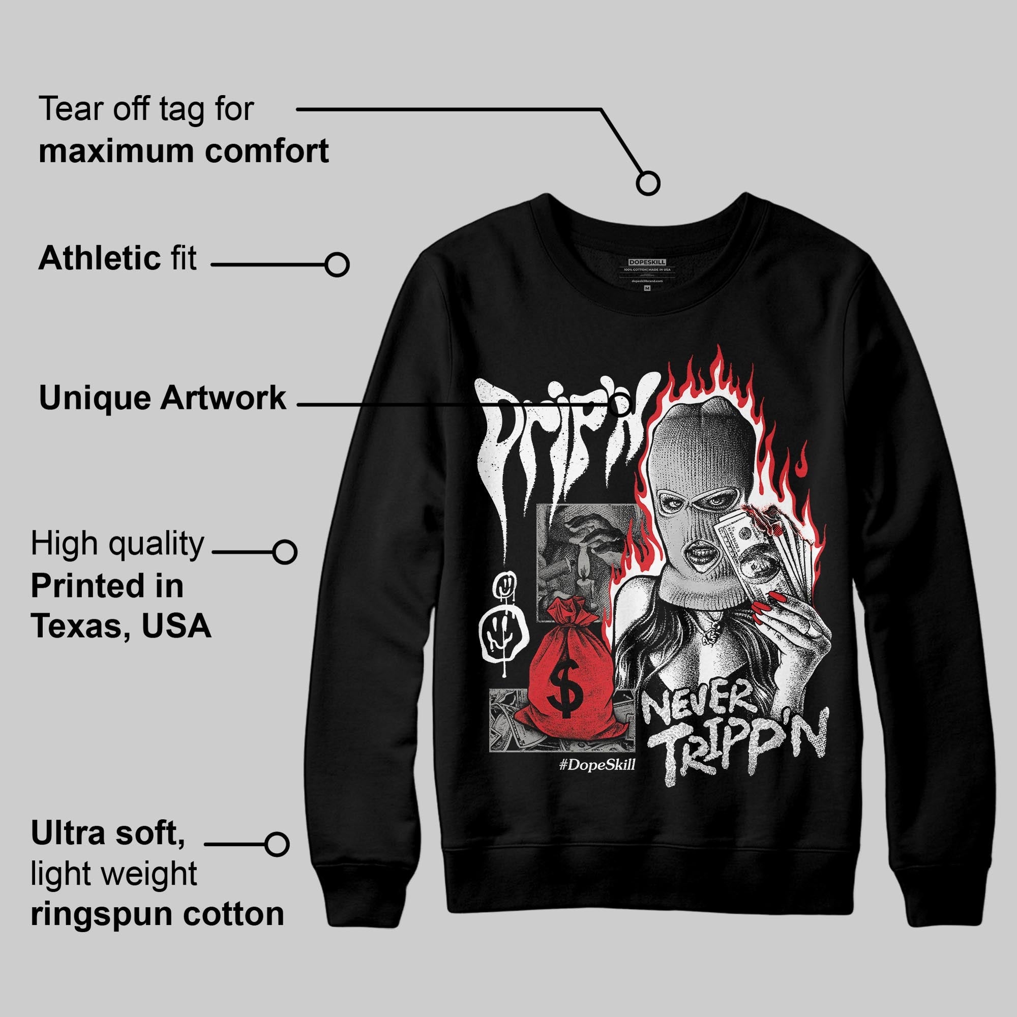 Pure Money 3s superstreetwear Sweatshirt Drip'n Never Tripp'n Graphic