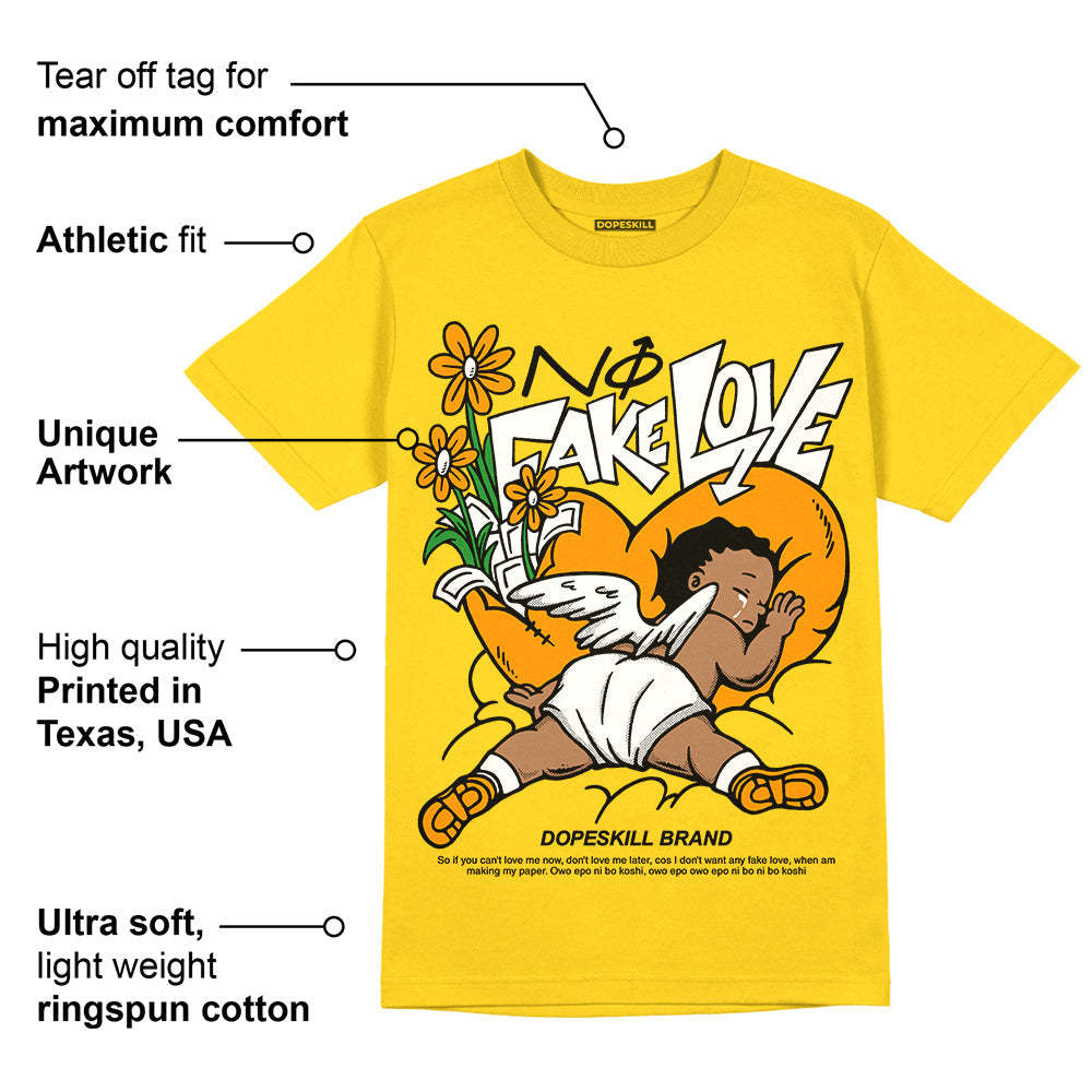 Yellow Ochre 6s superstreetwear Yellow T-shirt No Fake Love Graphic