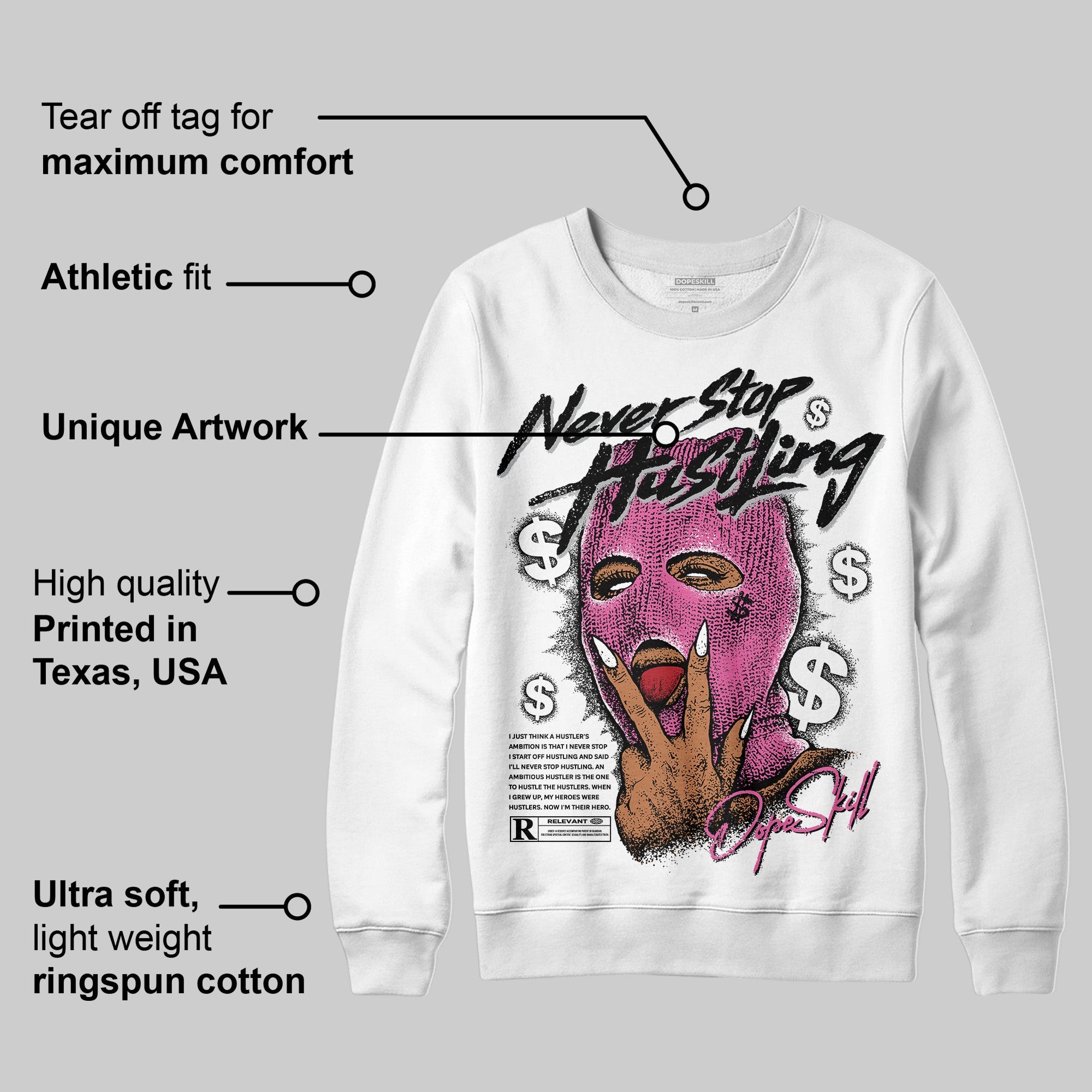 Kayano 14 Cream Sweet Pink superstreetwear Sweatshirt Never Stop Hustling Graphic