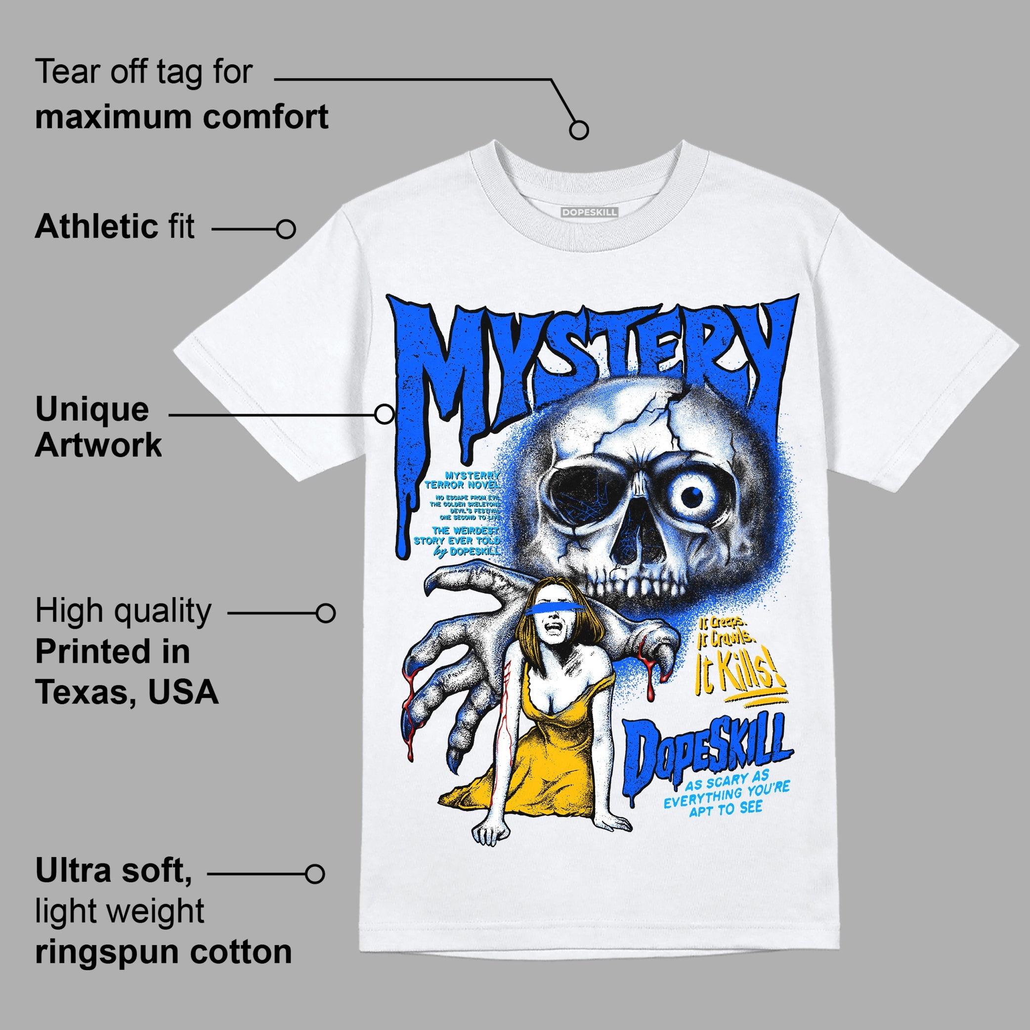 Royal Blue Collection superstreetwear T-Shirt Mystery Ghostly Grasp Graphic