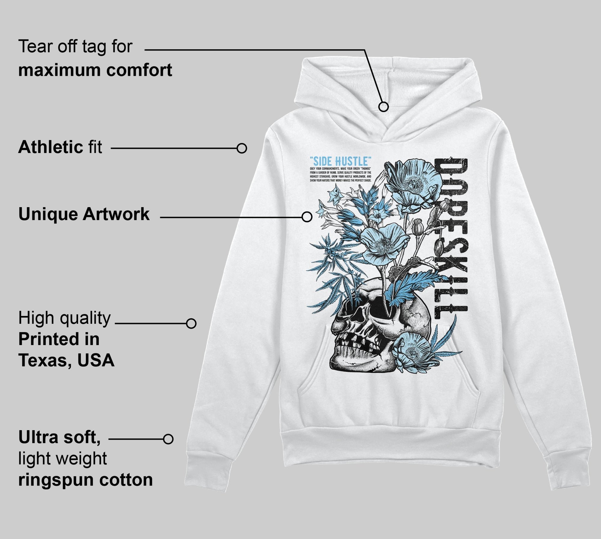 Legend Blue 11s superstreetwear Hoodie Sweatshirt Side Hustle Graphic