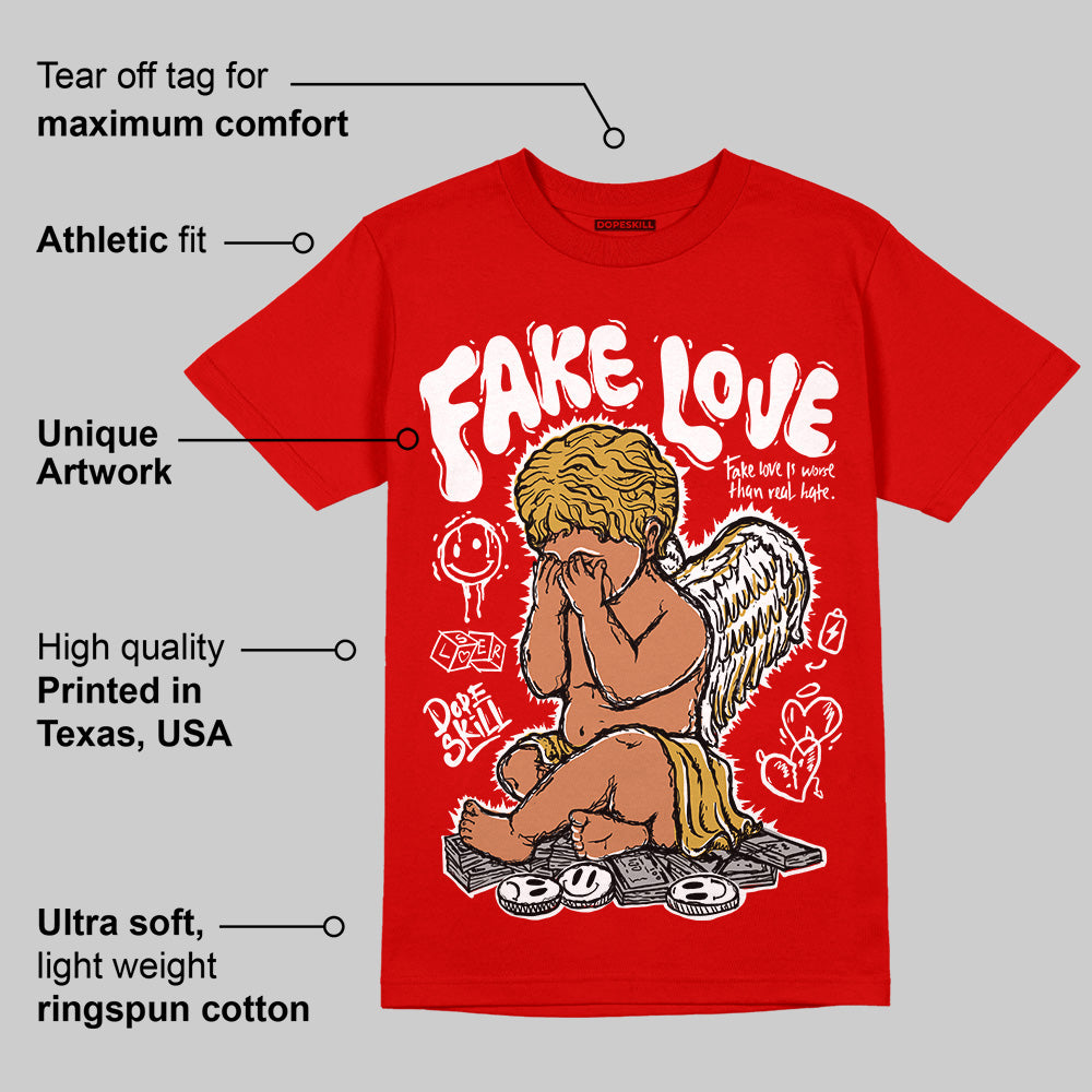 Bred Velvet 11s superstreetwear Red T-shirt False Love Graphic