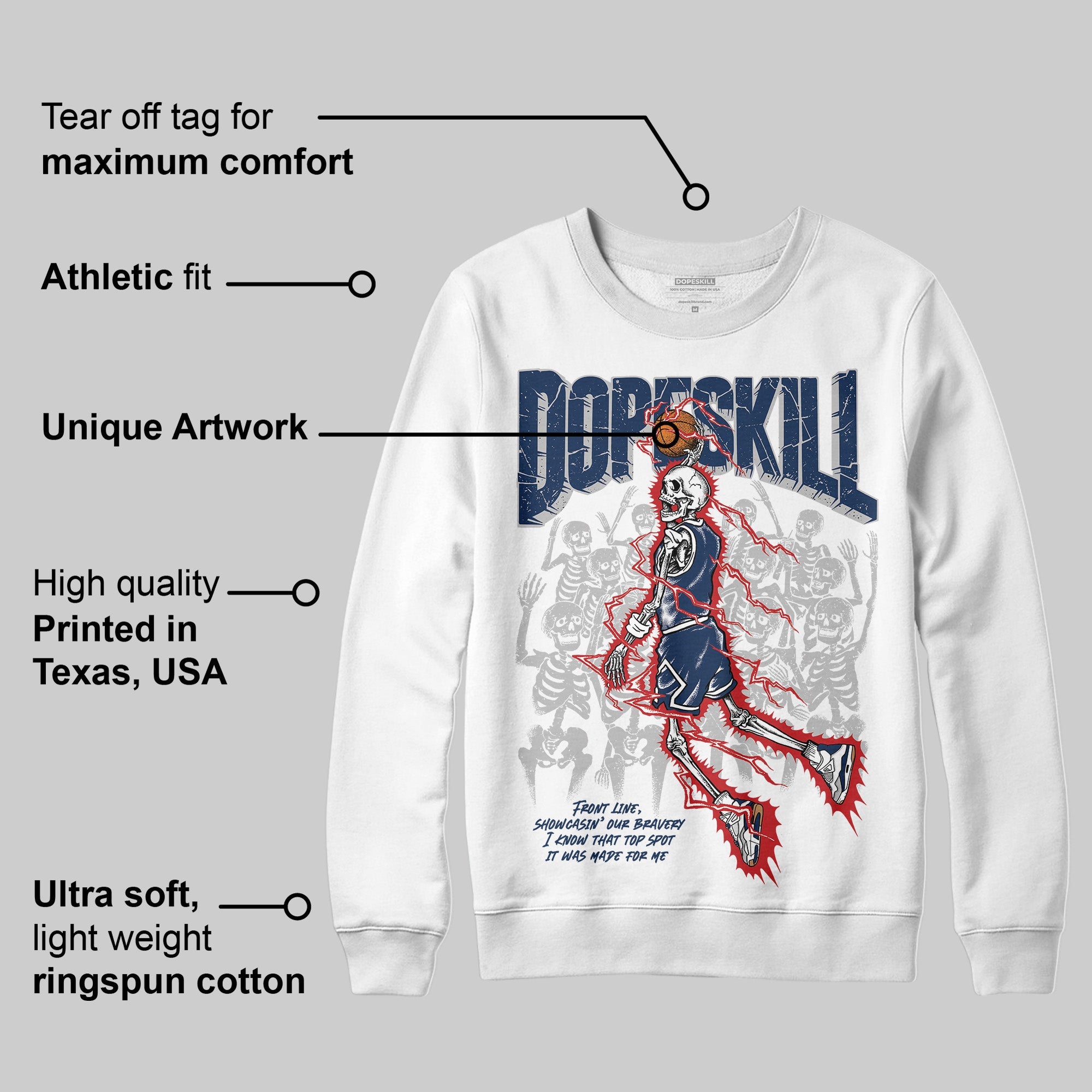 Summit White Navy 4s superstreetwear Sweatshirt Thunder Dunk Graphic