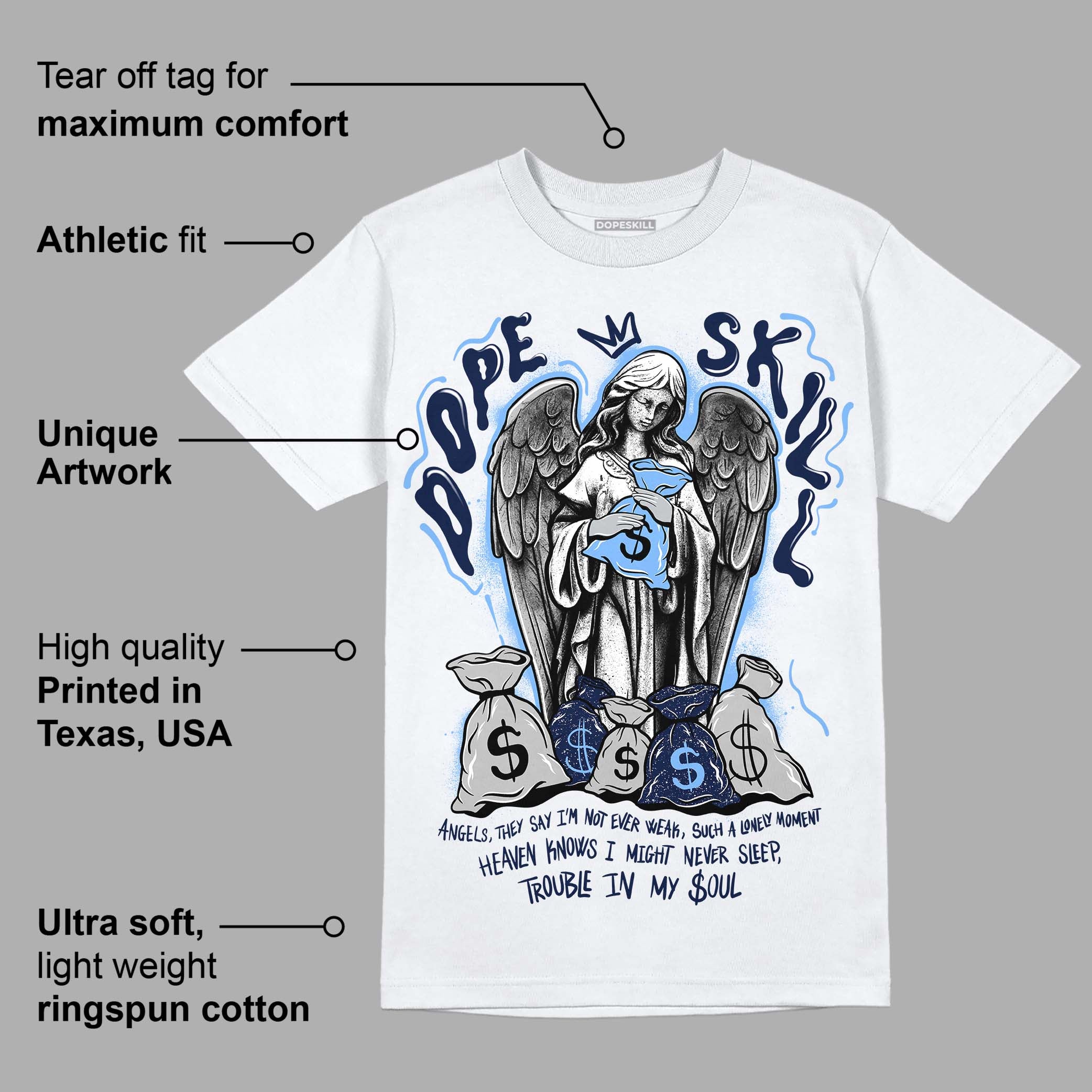 Midnight Navy 5s superstreetwear T-Shirt Angels Graphic