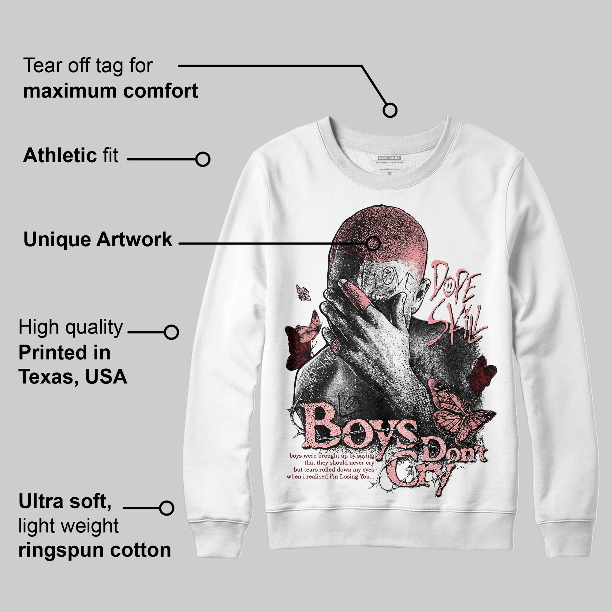 VALENTINE'S Day 3s superstreetwear Sweatshirt Boys Don't Cry Graphic
