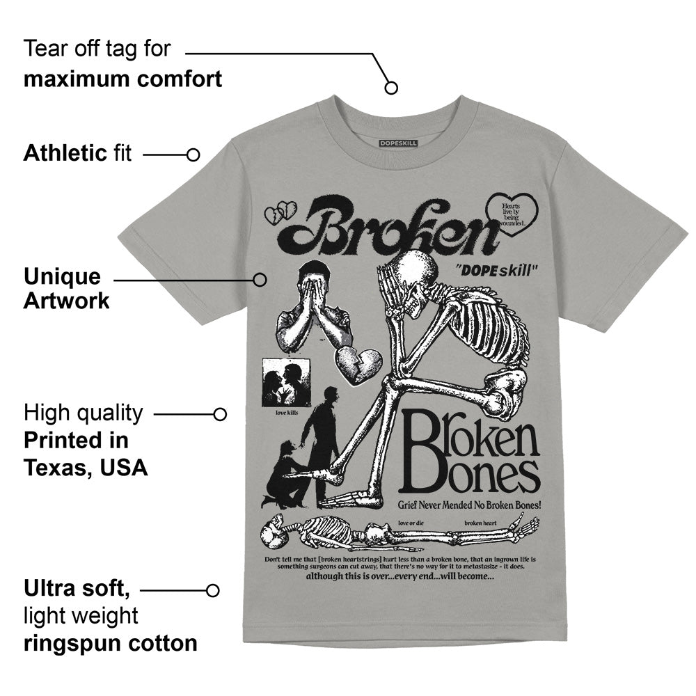 Wet Cement 4s superstreetwear Grey T-shirt Broken Bones Graphic