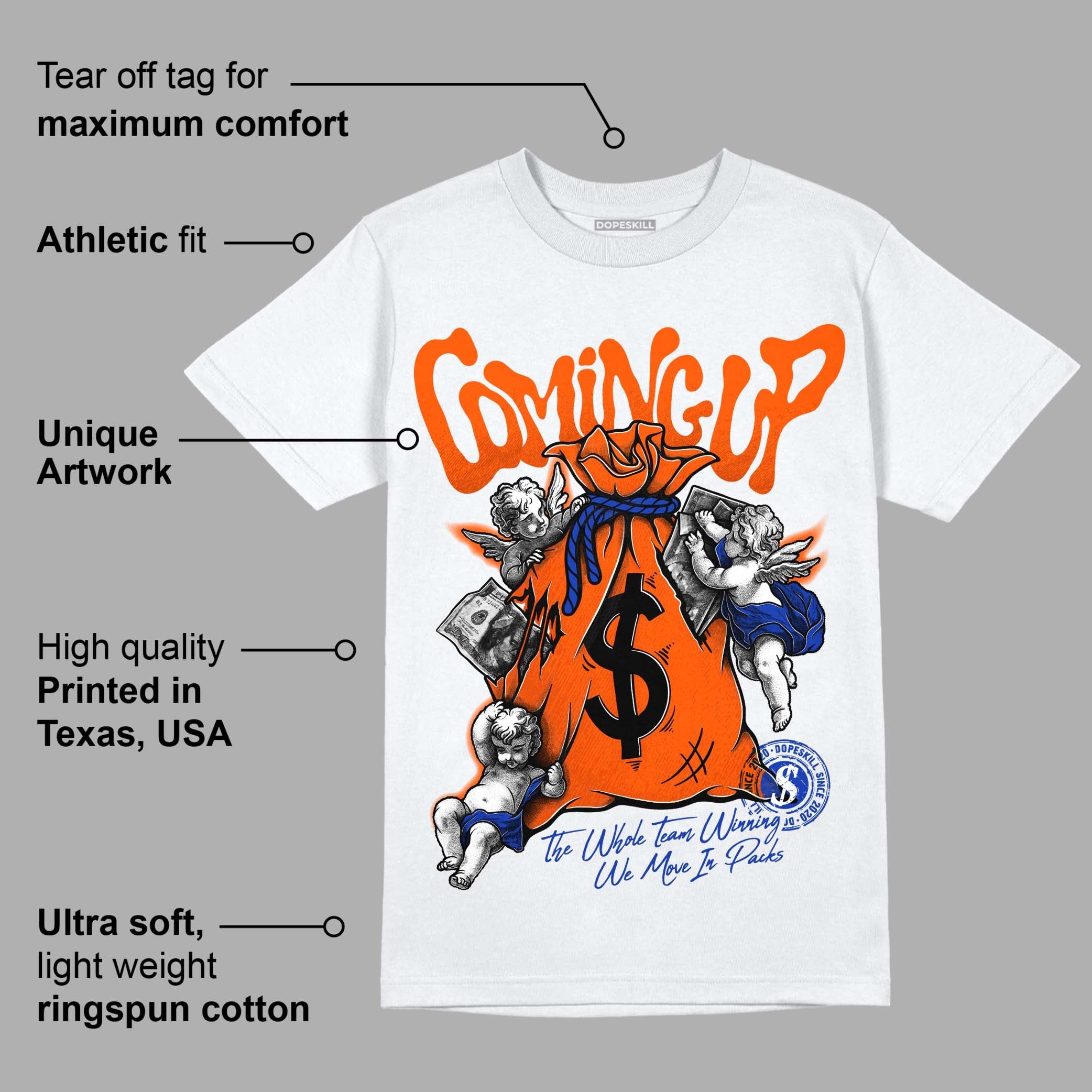 Dunk Low Futura Orange Blaze superstreetwear T-Shirt Money Bag Coming Up Graphic