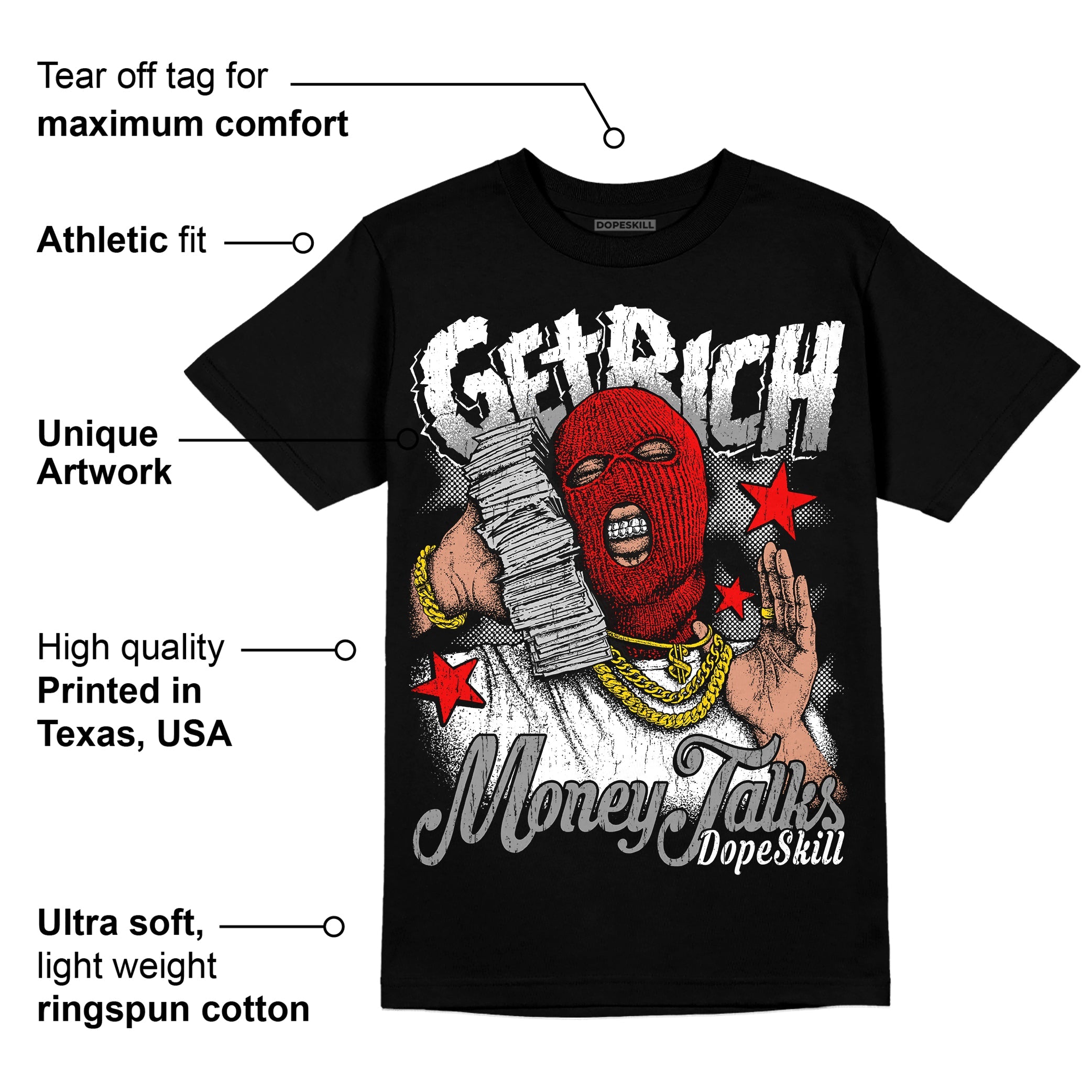 Dunk Low Panda White Black superstreetwear T-Shirt Get Rich Graphic