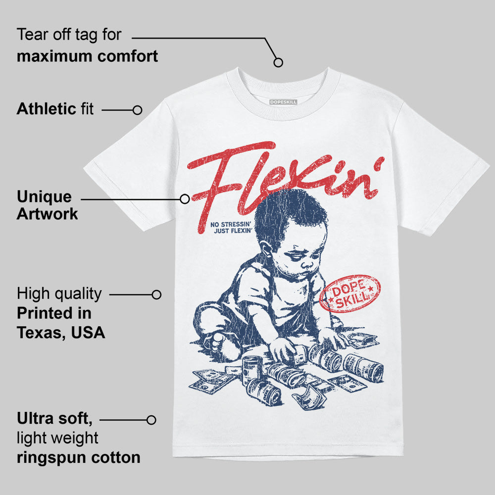 Summit White Navy 4s superstreetwear T-Shirt Flexin' Graphic