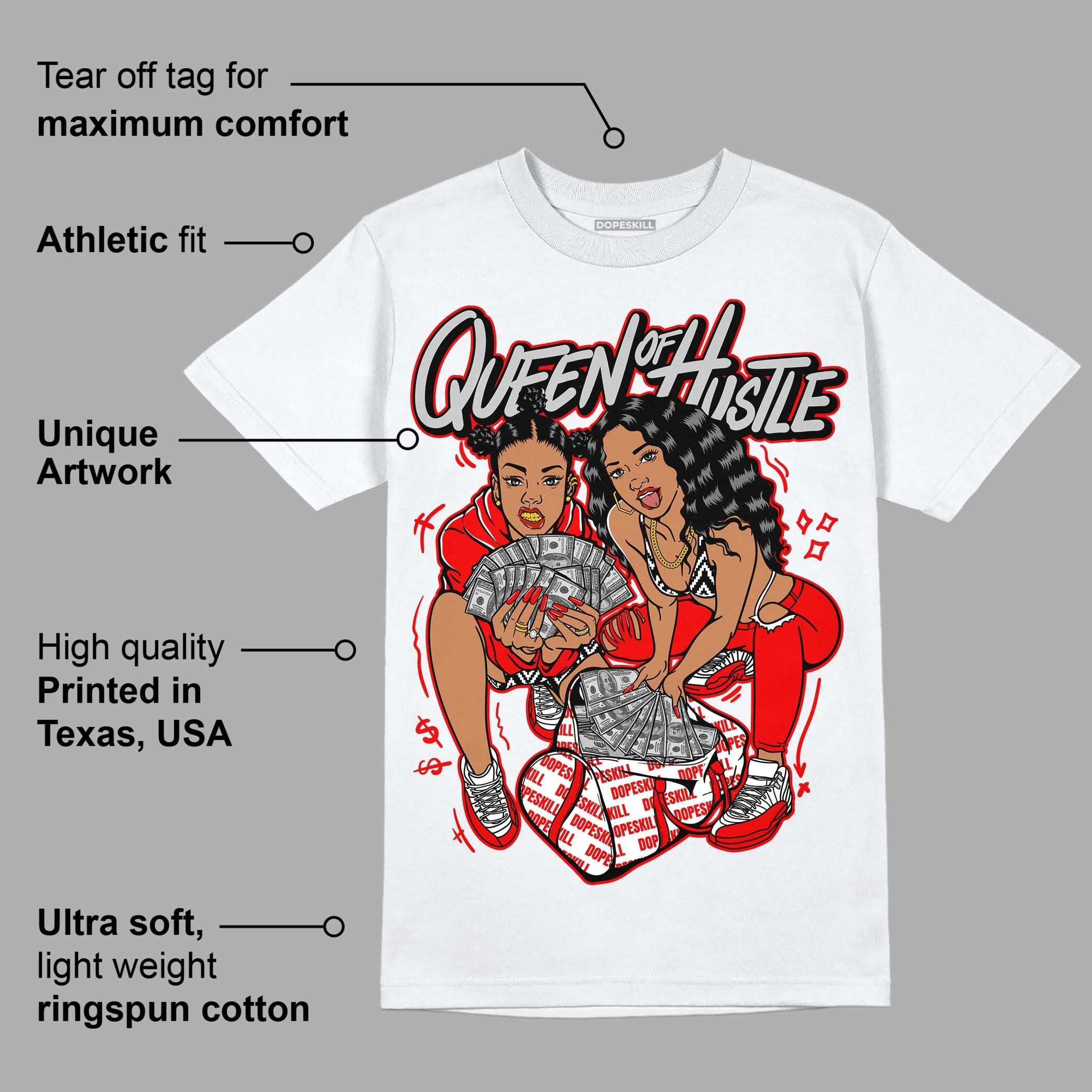 Cherry 12s superstreetwear T-Shirt Queen Of Hustle Graphic