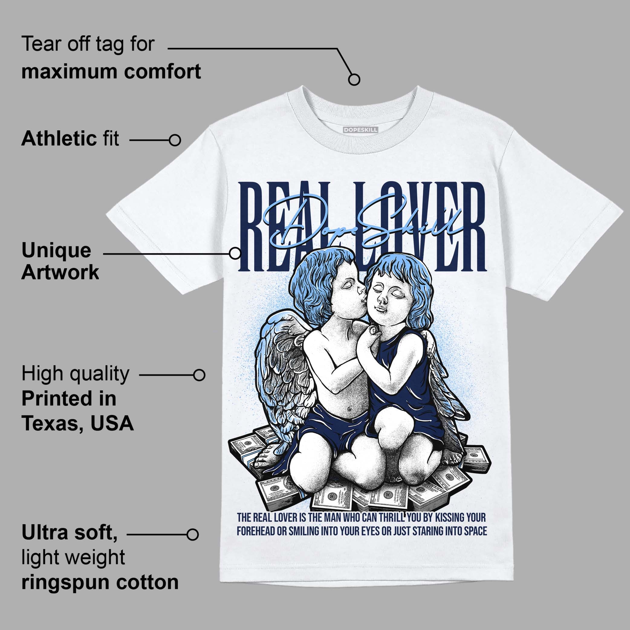 Midnight Navy 5s superstreetwear T-Shirt Real Lover Graphic