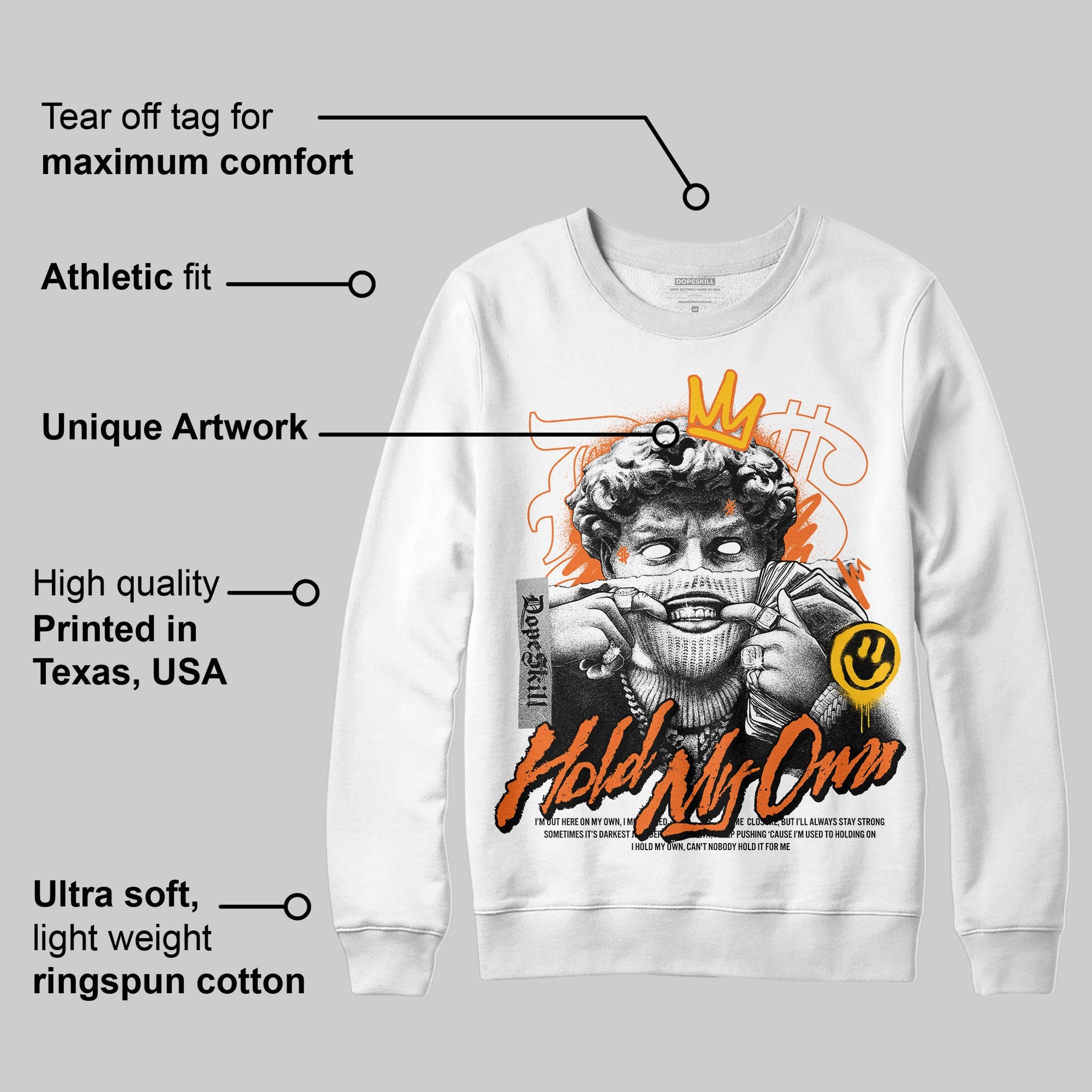 Orange Black White superstreetwear Sweatshirt In My Way Graphic