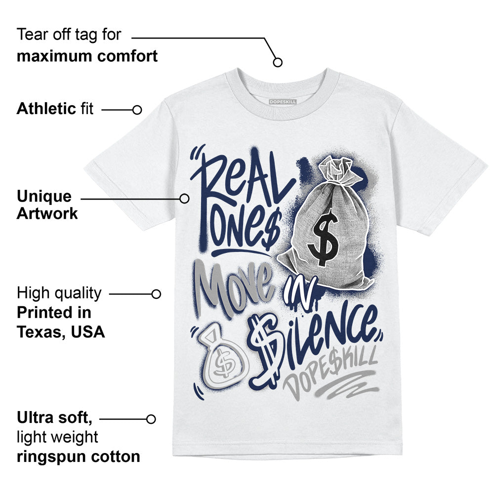 AJ Spizike White Obsidian superstreetwear T-Shirt Real Ones Move In Silence Graphic
