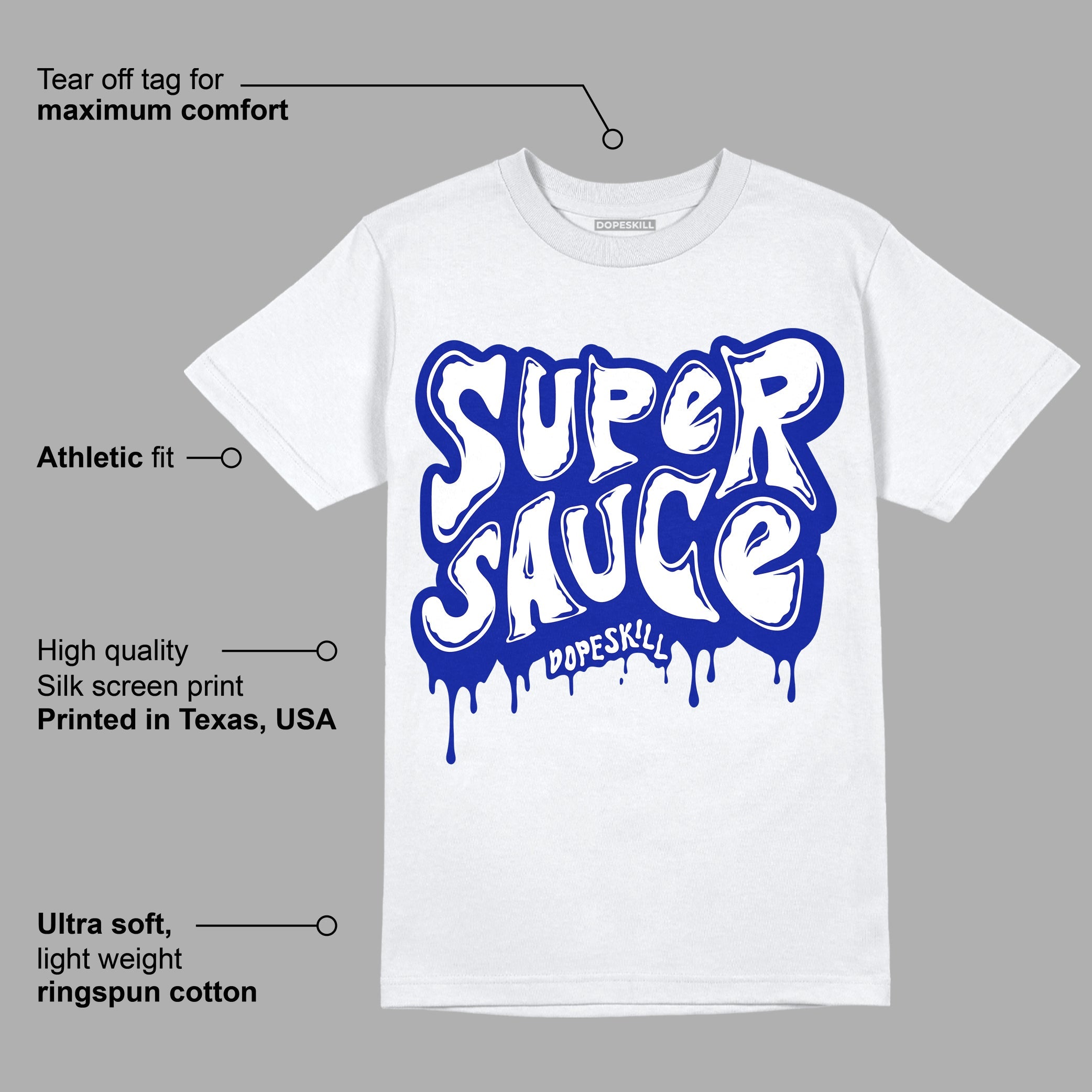Racer Blue White Dunk Low superstreetwear T-Shirt Super Sauce Graphic