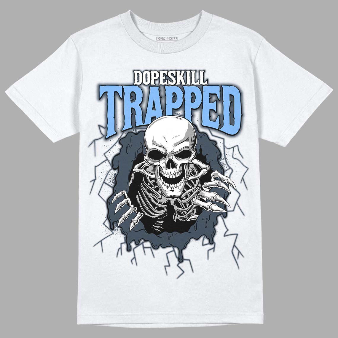 AJ 6 Midnight Navy superstreetwear White T-Shirt Trapped Halloween Graphic
