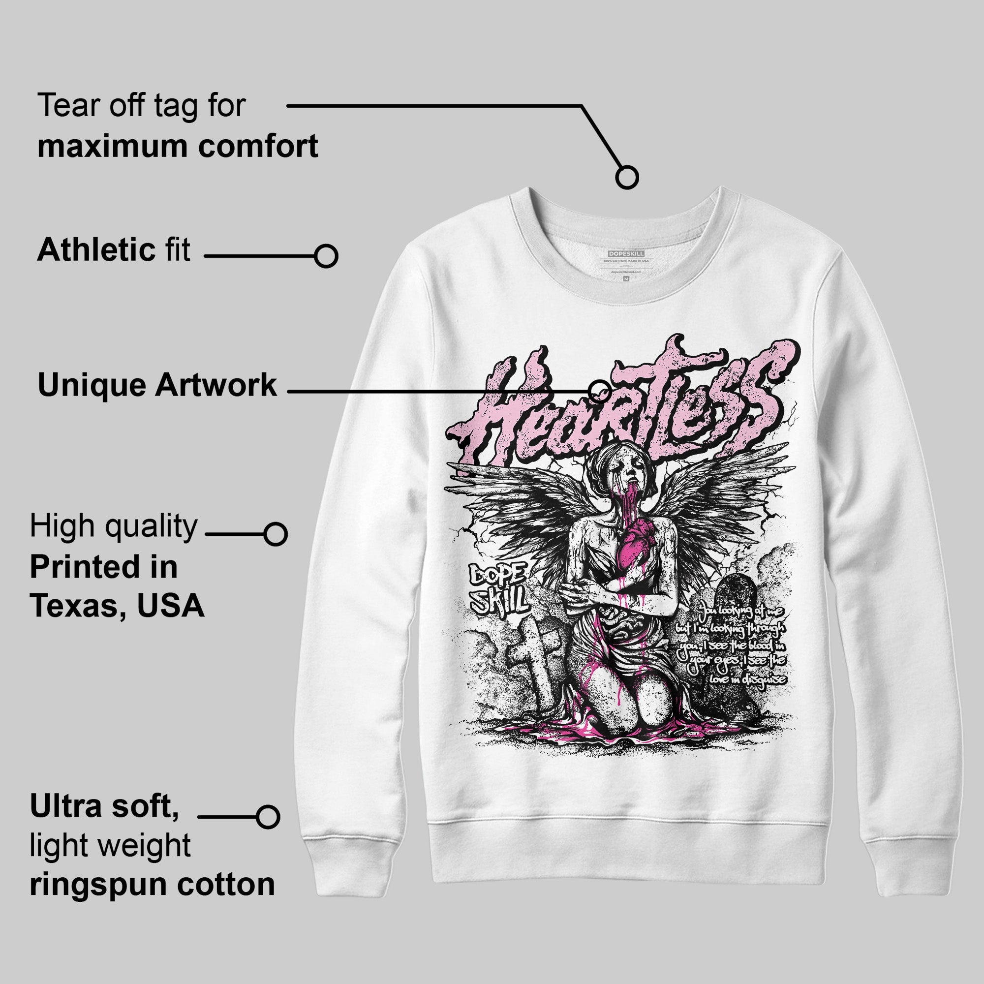 Pink Collection superstreetwear Sweatshirt Heartless Graphic