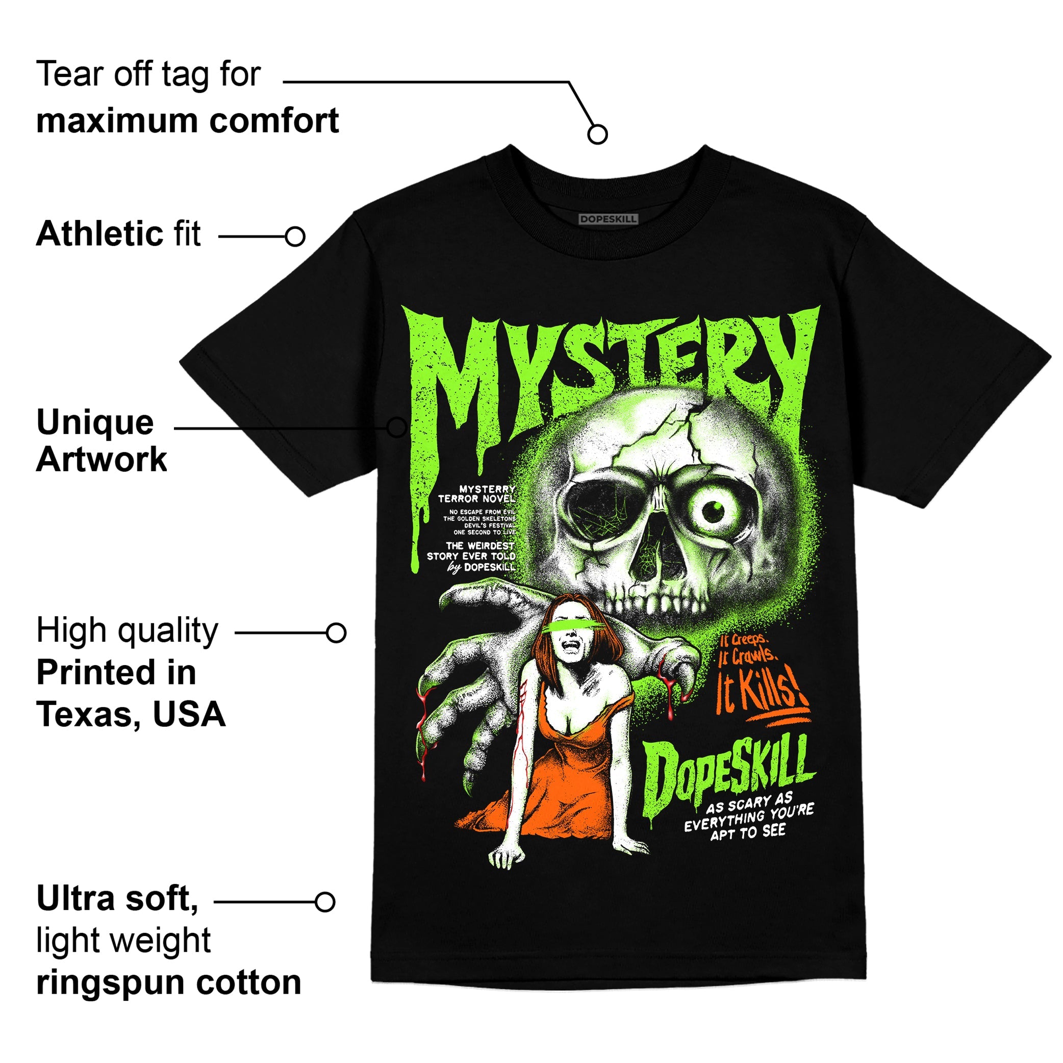 Neon Green Collection superstreetwear T-Shirt Mystery Ghostly Grasp Graphic