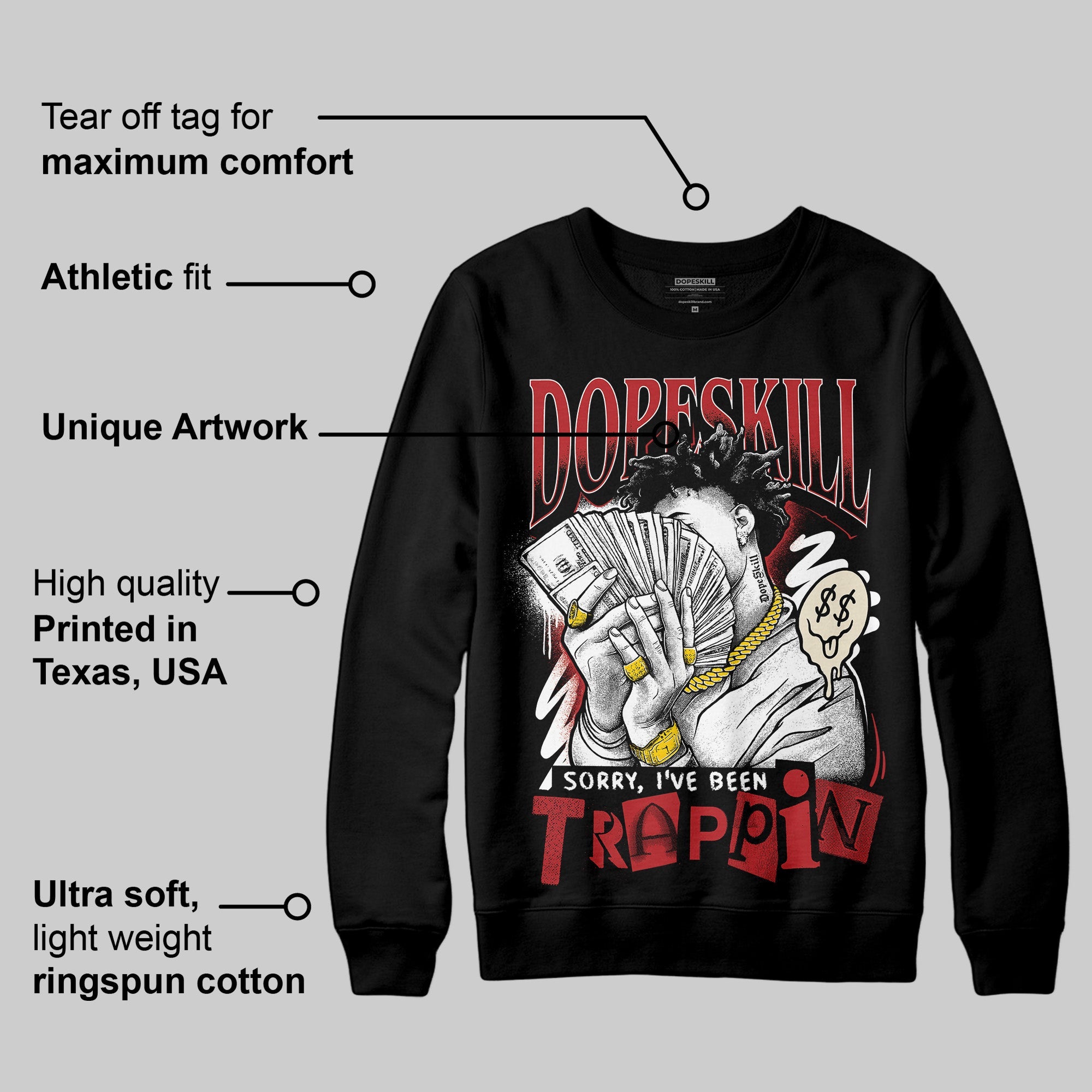 Black Toe Reimagined 1s superstreetwear Sweatshirt Sorry I've Been Trappin Graphic