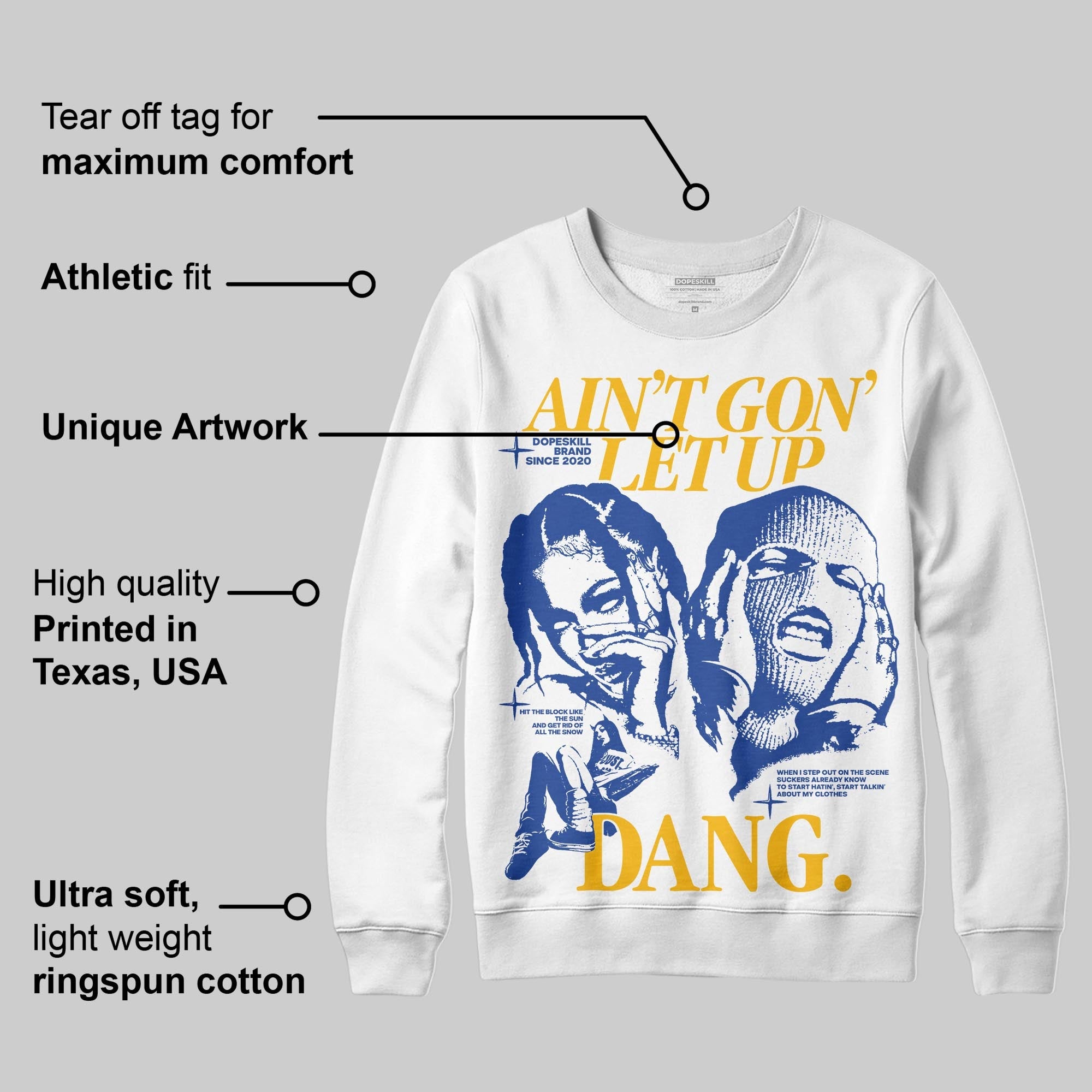 Royal Blue Collection superstreetwear Sweatshirt Ain't Gon' Let Up Graphic