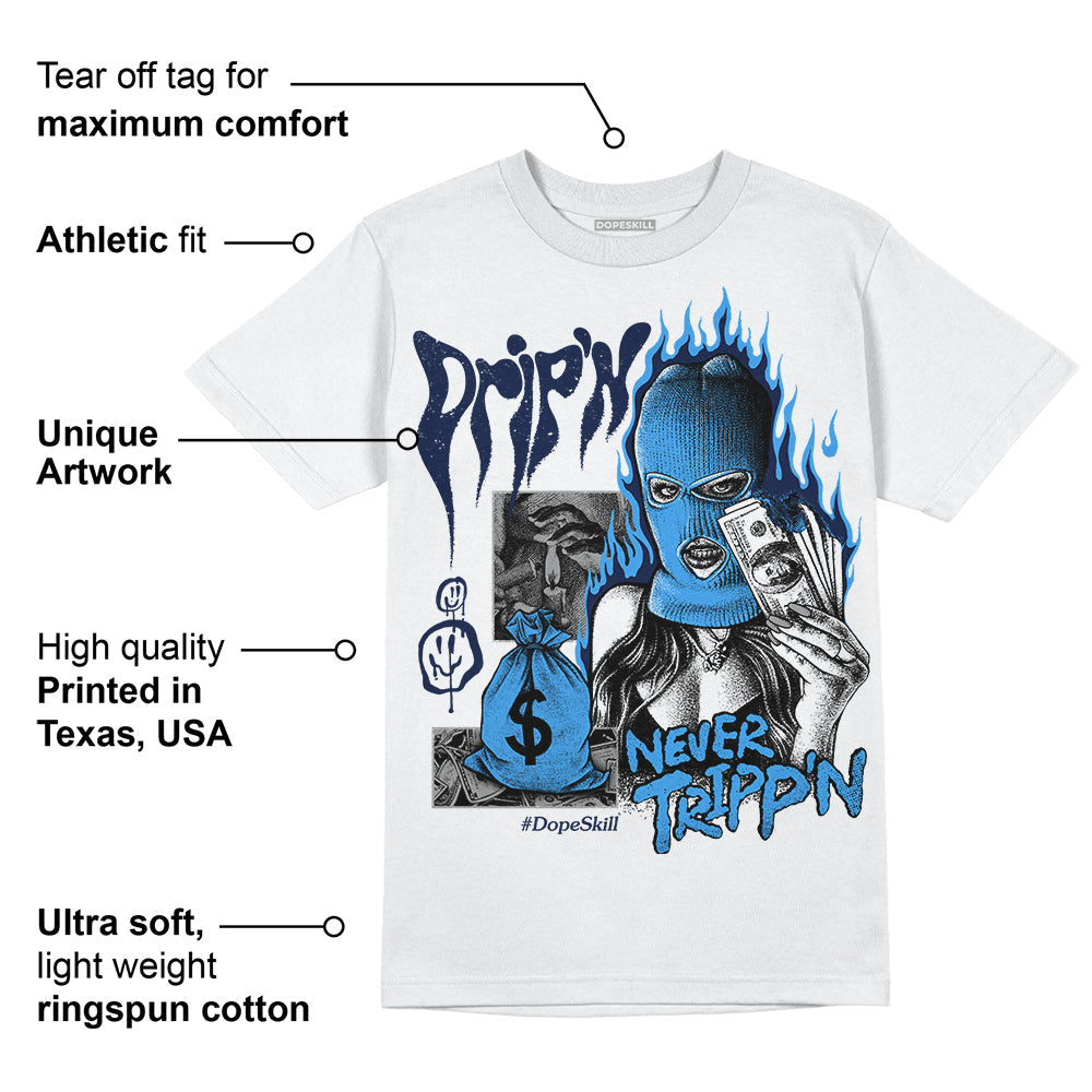 AJ Spizike White Obsidian superstreetwear T-Shirt Drip'n Never Tripp'n Graphic