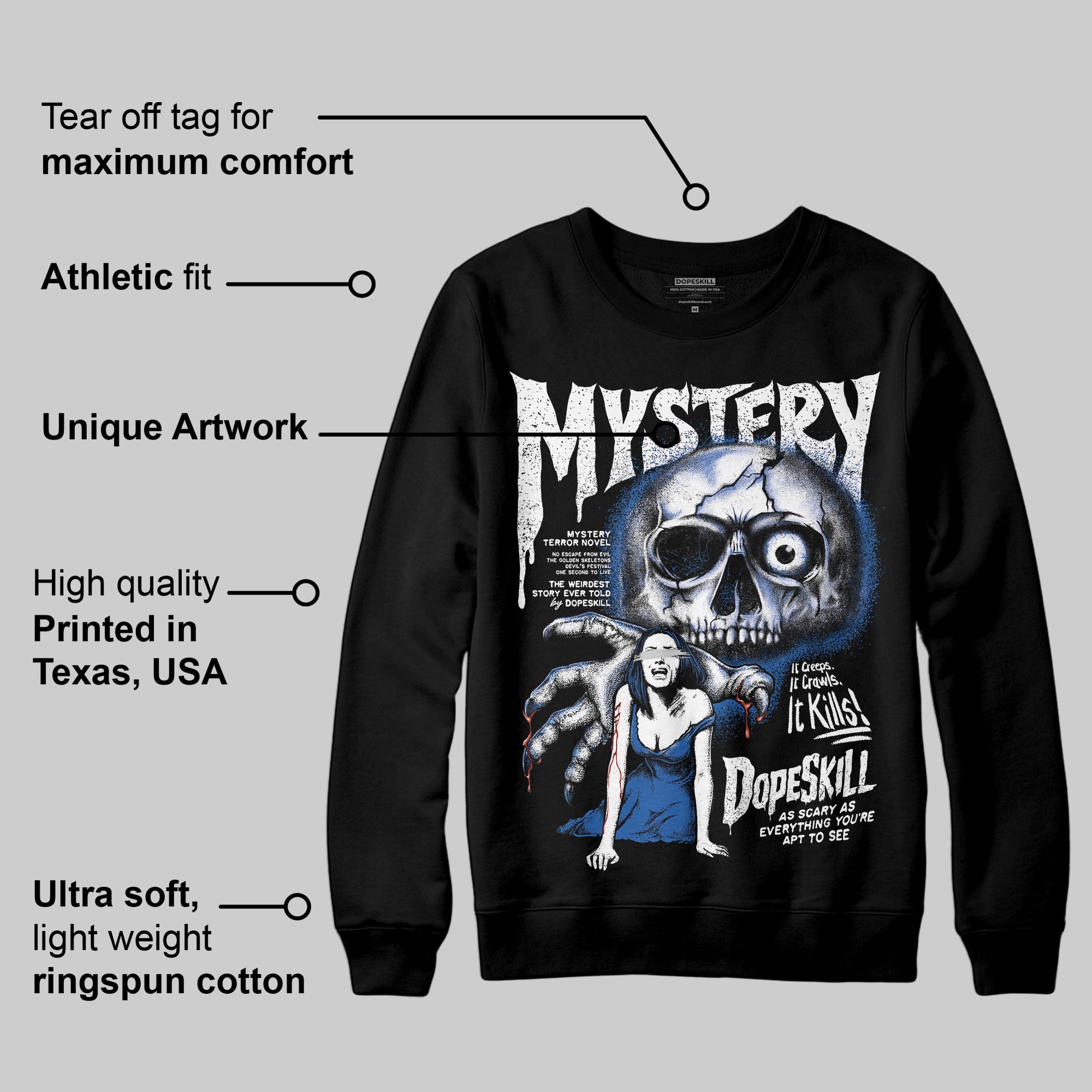 Blueberry 12s superstreetwear Sweatshirt Mystery Ghostly Grasp Graphic