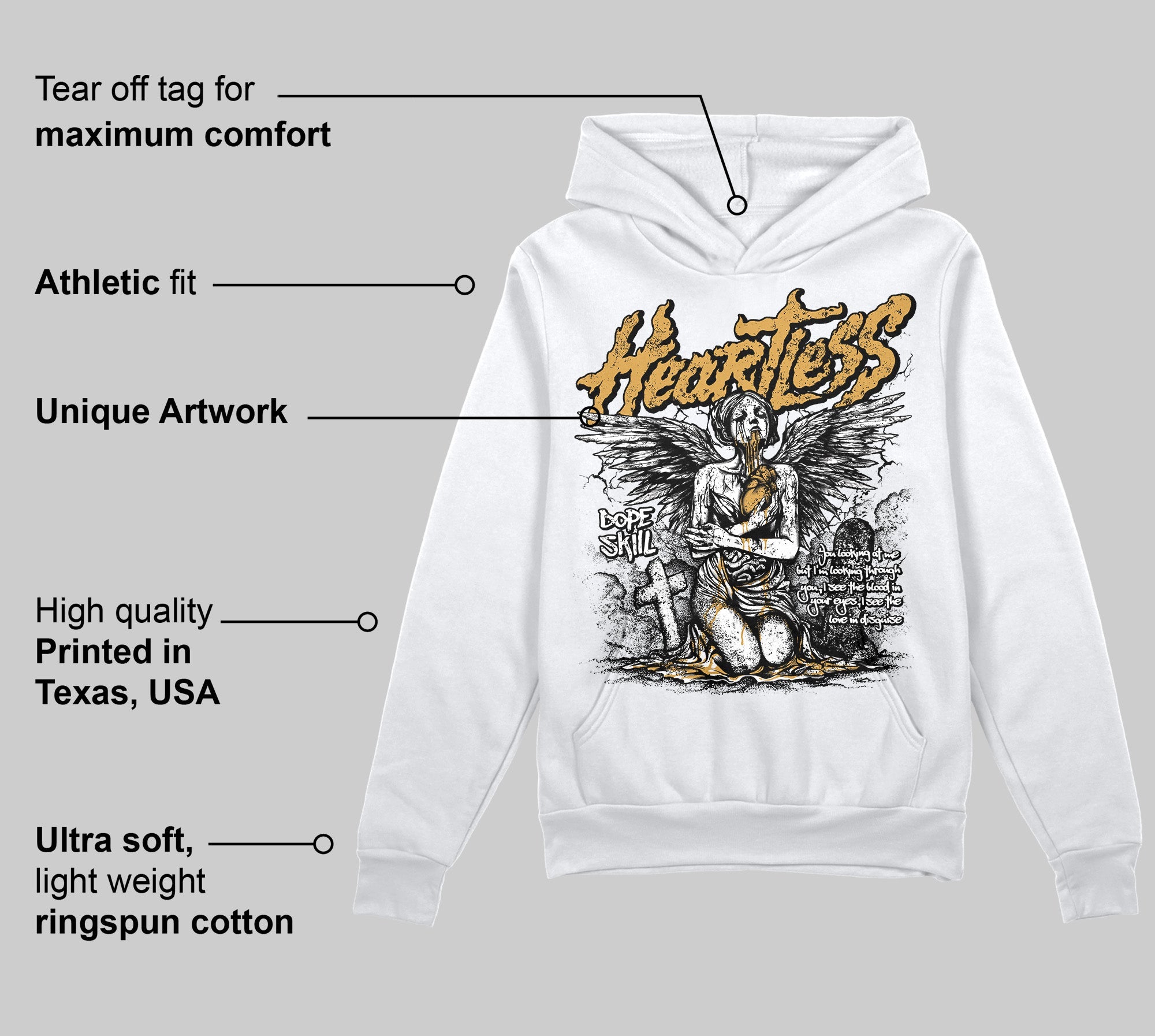 Gratitude 11s superstreetwear Hoodie Sweatshirt Heartless Graphic