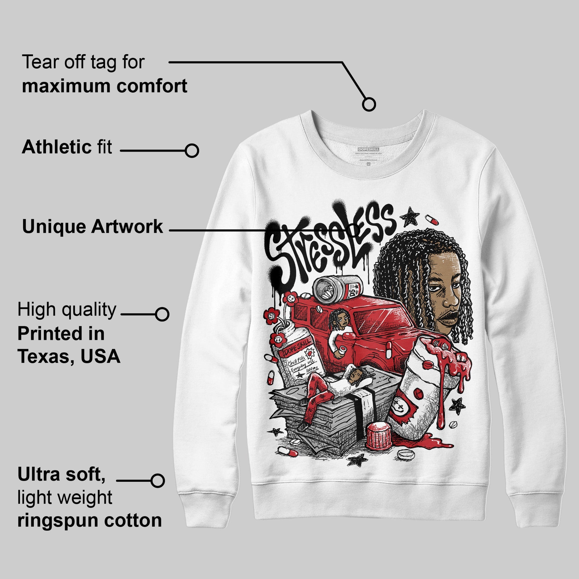 Bred 11s superstreetwear Sweatshirt Stressless Graphic