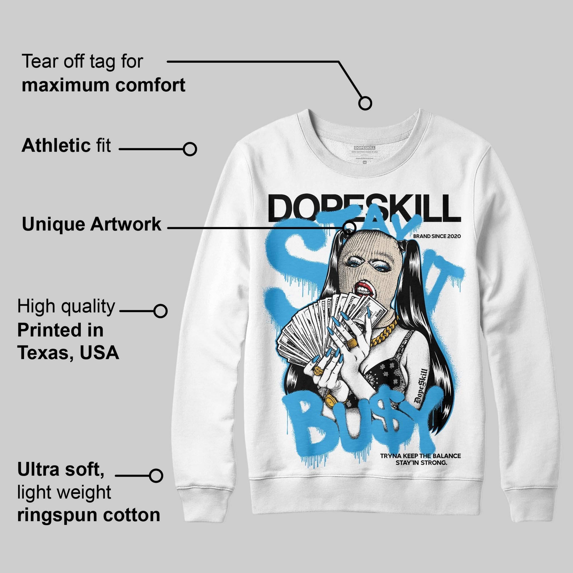 UNC Reimagined 1s superstreetwear Sweatshirt Stay It Busy Graphic