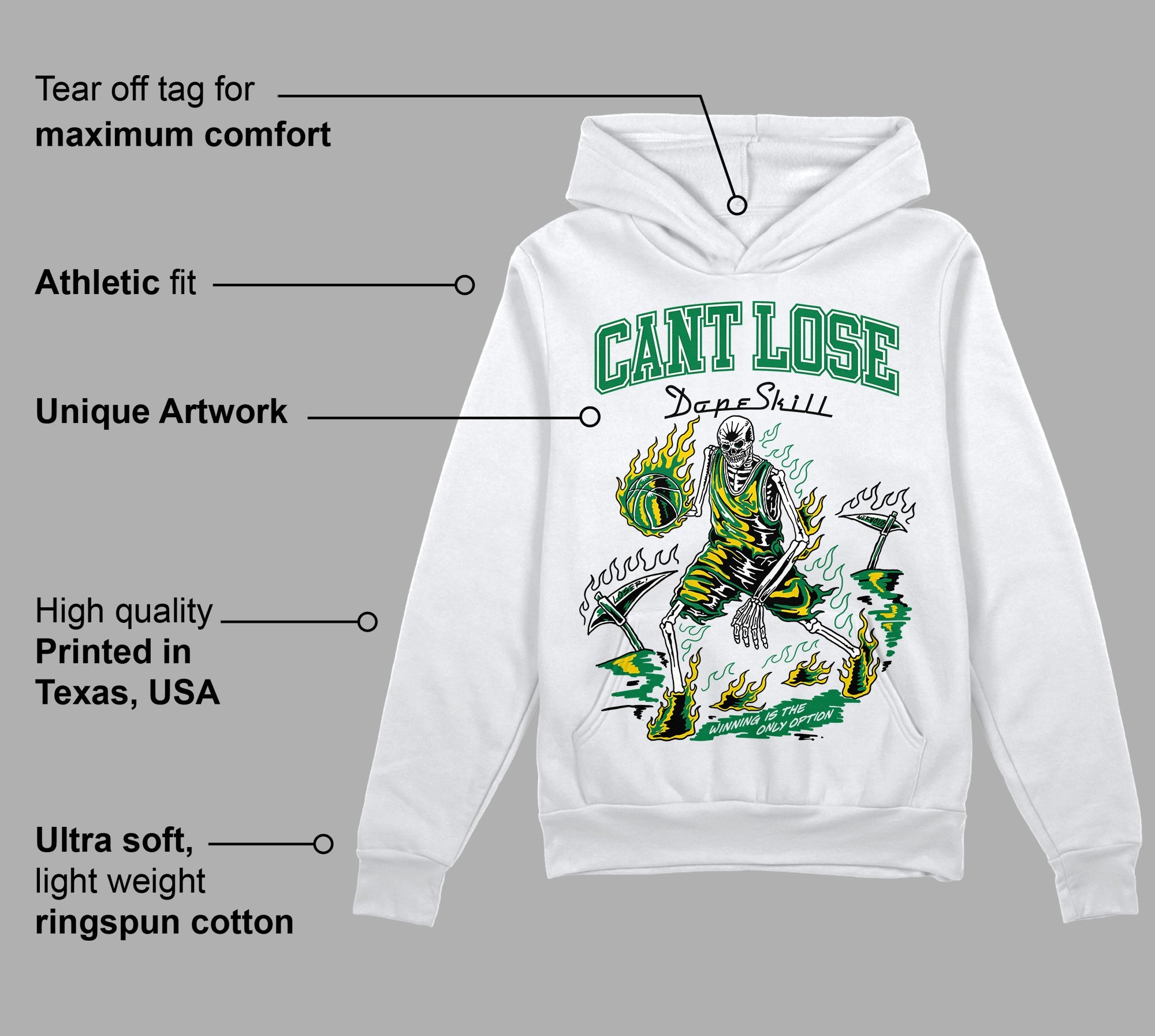 Lucky Green 5s superstreetwear Hoodie Sweatshirt Cant Lose Graphic