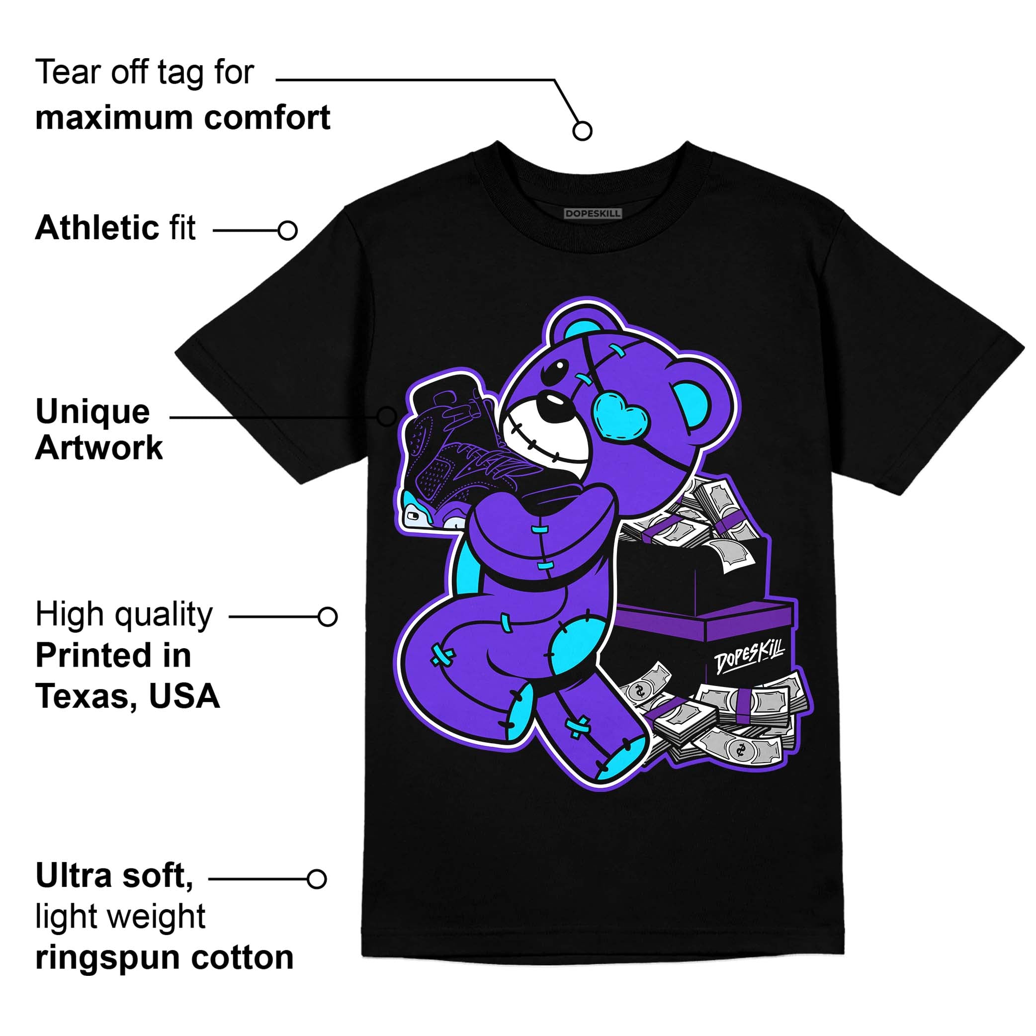 Aqua 6s superstreetwear T-Shirt Bear Steals Sneaker Graphic
