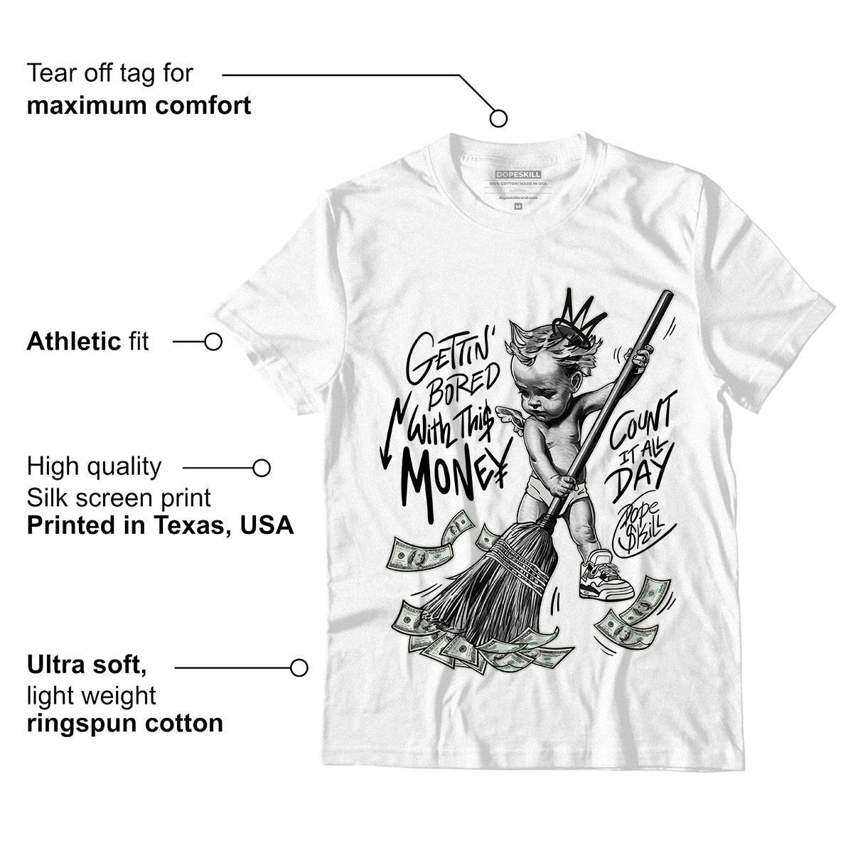 AJ 4 Military Black superstreetwear T-Shirt Gettin Bored With This Money Graphic