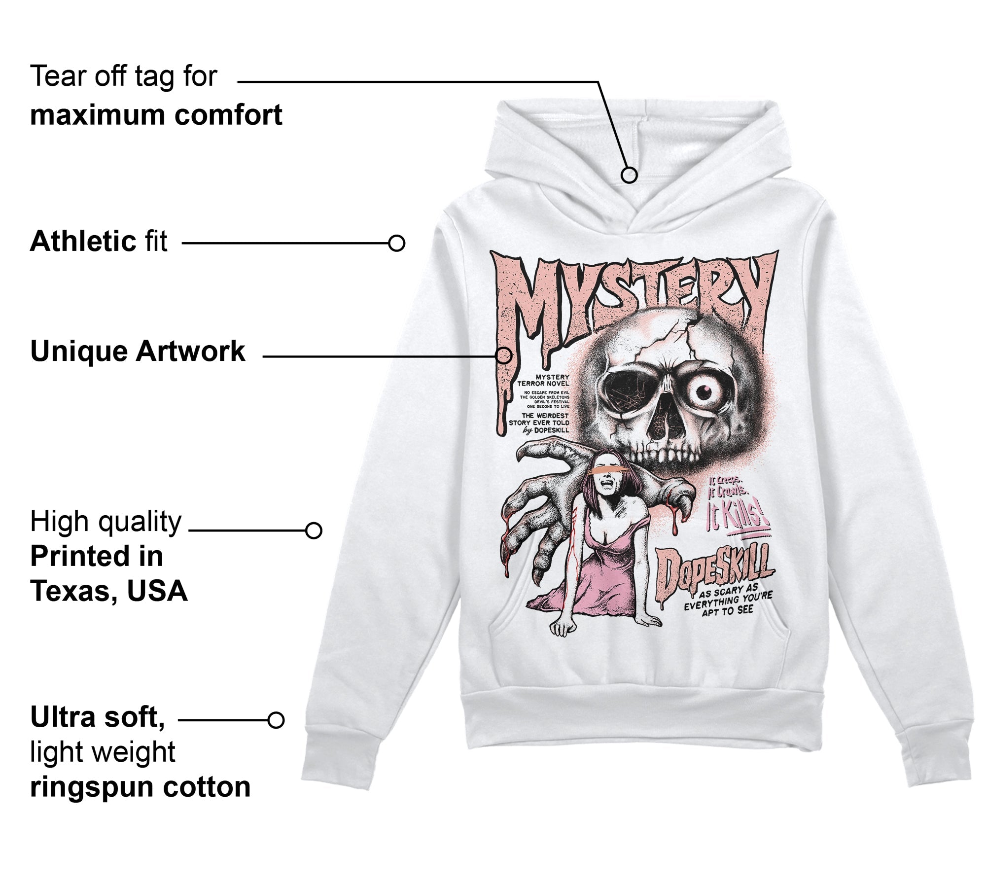 Legend Pink 11s superstreetwear Hoodie Sweatshirt Mystery Ghostly Grasp Graphic