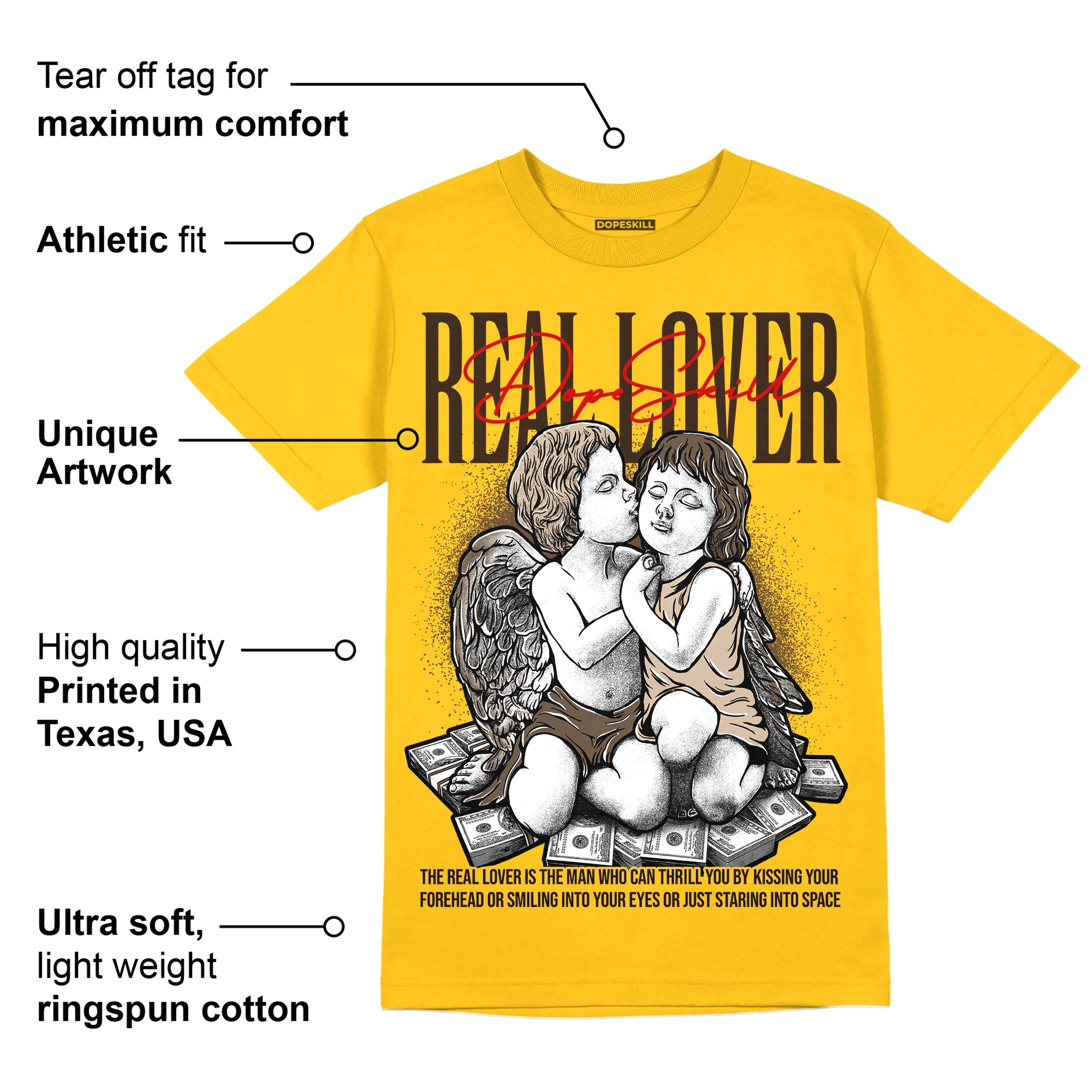 Yellow Collection superstreetwear Gold T-shirt Real Lover Graphic
