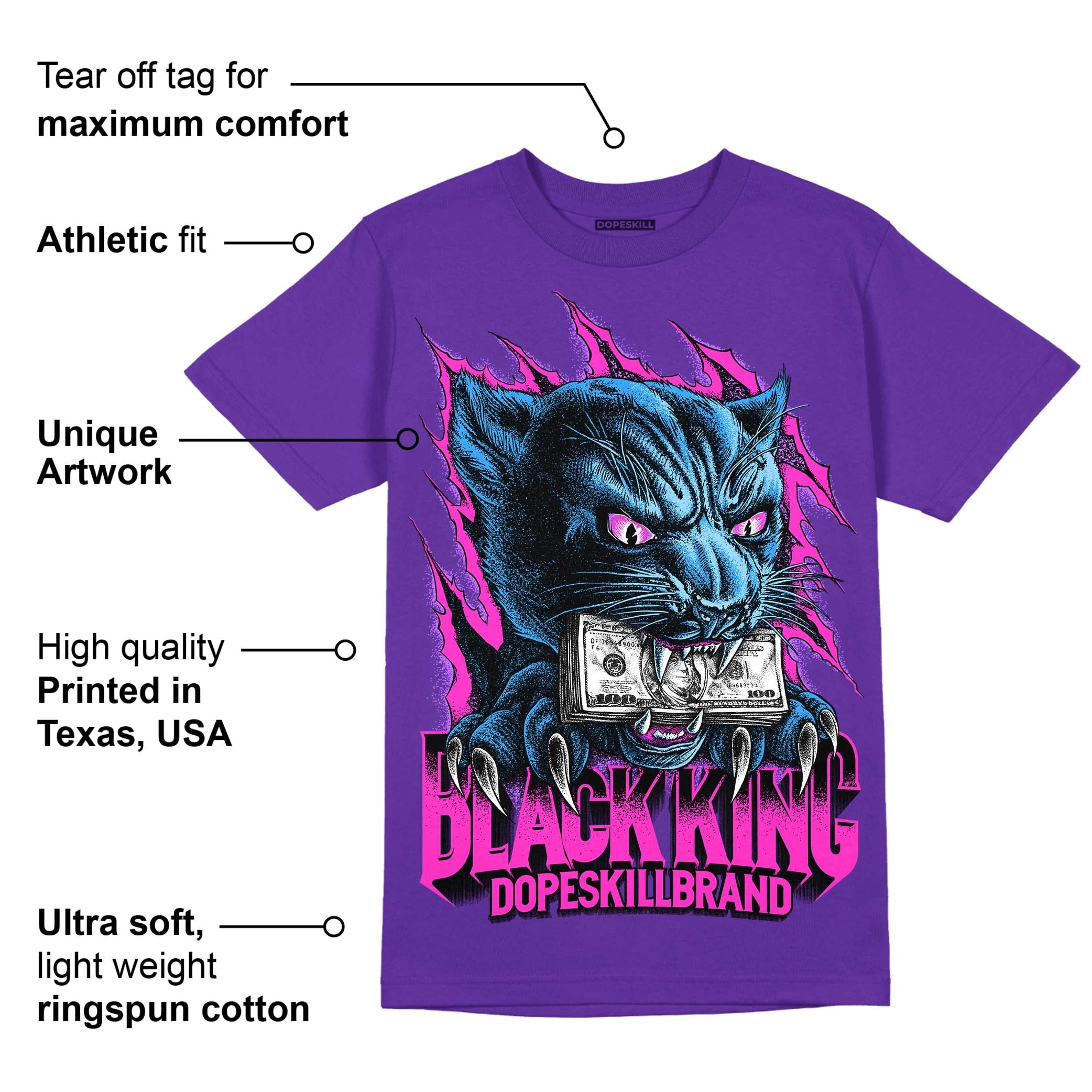 PURPLE Collection superstreetwear Purple T-shirt Black King Graphic